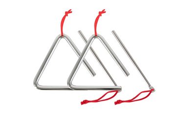 Classic Cantabile Triangel mit Schlägel - Schlaginstrument mit 10cm (4), 4-St., 2 Stück im Spar-Set, Triangle aus Stahl für Kinder und Musikalische Früherziehung
