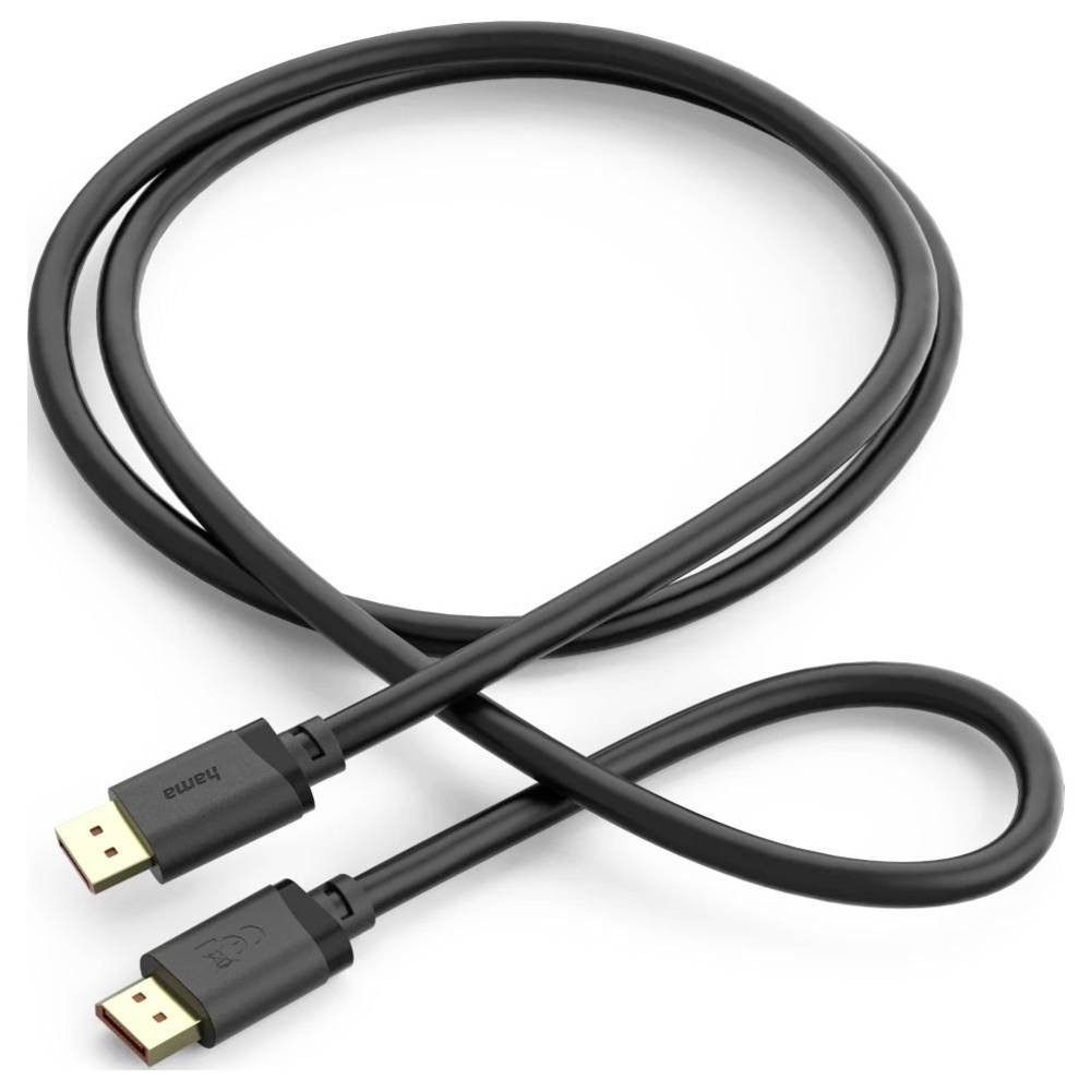 Hama DisplayPort Anschlusskabel DisplayPort Stecker 2 m Schwarz 16K UHD HDMI-Kabel, 16K UHD