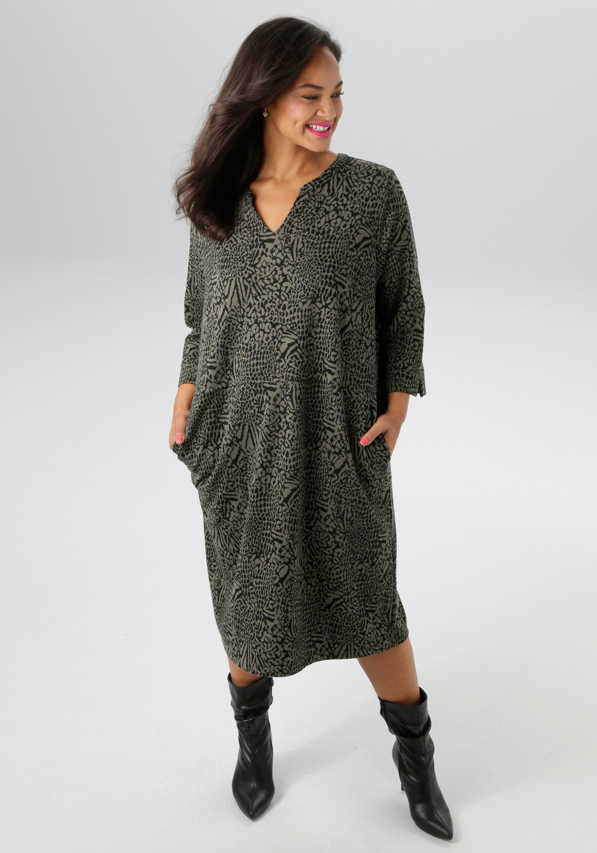 Aniston PLUS Jerseykleid mit zwei seitlichen Eingrifftaschen günstig online kaufen