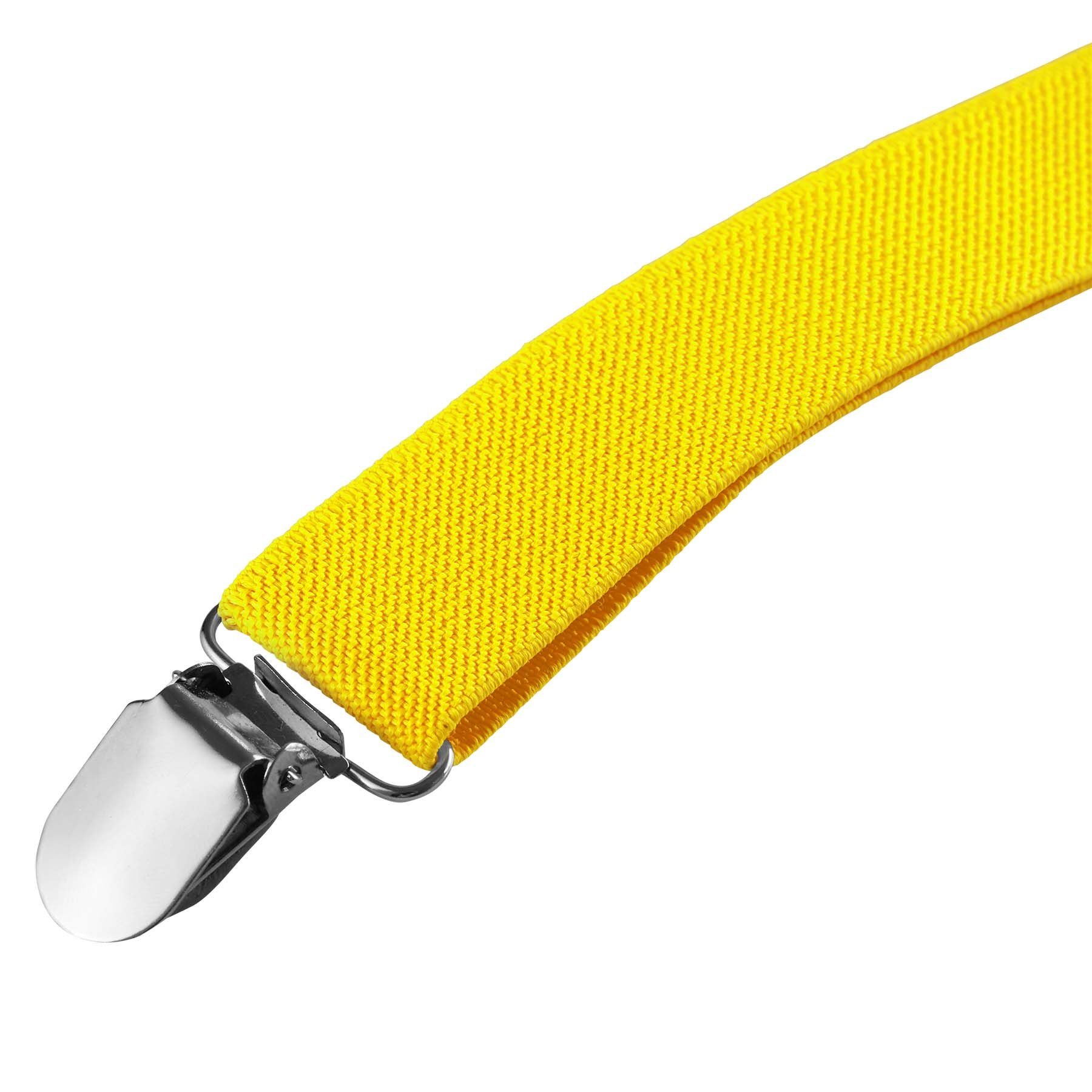 dressforfun Hosenträger Hosenhalter, Leicht und angenehm zu tragen, Individuell verstellbar (Hosenheber, Konfektionsgröße 0 in gelb) Unisex-Hosenträger in Einhe – Bild 4 von 4