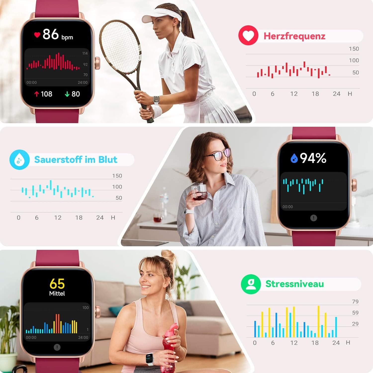 Zevelora Herren's und Damen's Telefonfunktion IP68 Wasserdicht Fitness-Tracker Smartwatch (4,57 cm/1,8 Zoll, Android/iOS), mit Herzfrequenz, SpO2, Schlaf Monitor, 100+ Sportmodi Schrittzähler