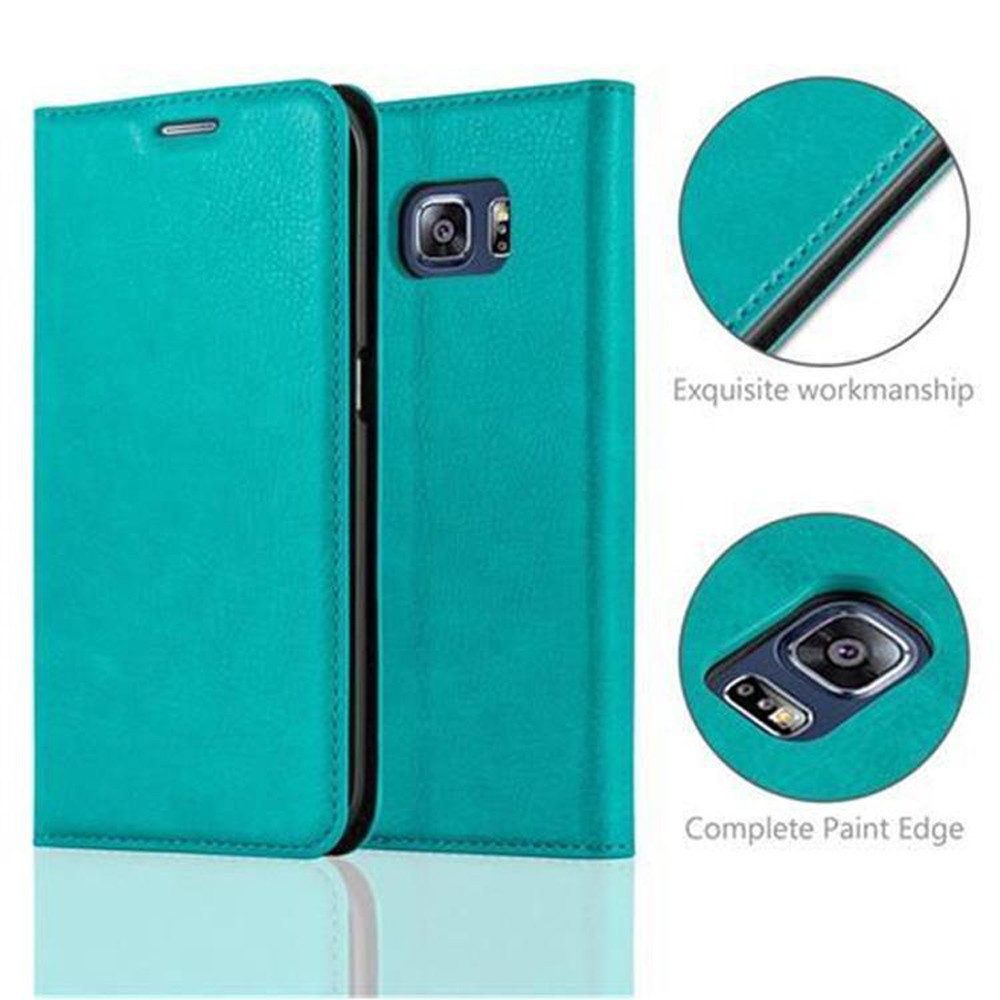 Cadorabo Handyhülle für Samsung Galaxy S6 EDGE Hülle Samsung Galaxy S6 EDGE, Hülle Schutzhülle mit Standfunktion, Magnetverschluss und Kartenfach