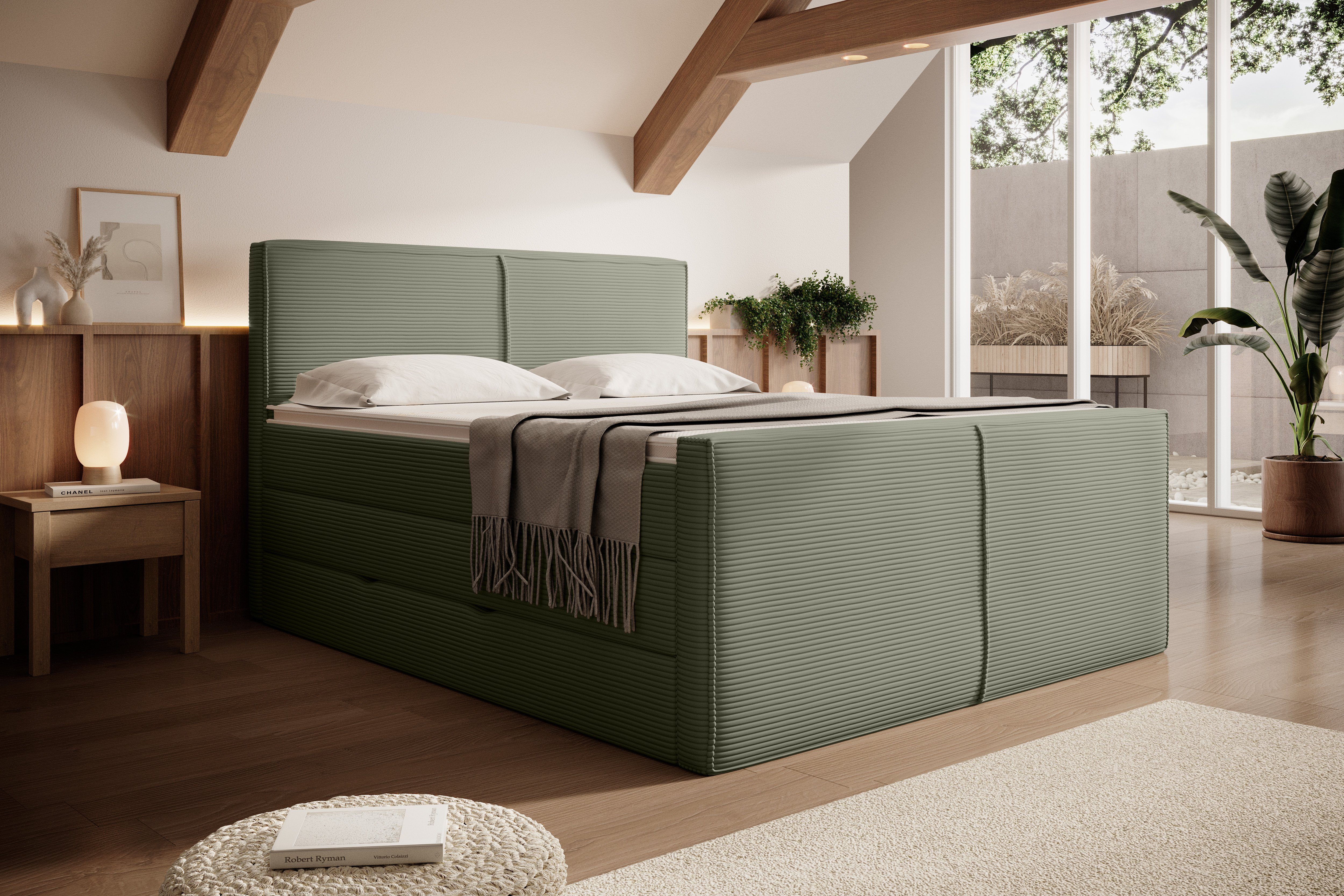 wonello Boxspringbett Buffalo 2, Cord, mit Bettkasten und premium Kaltschau günstig online kaufen