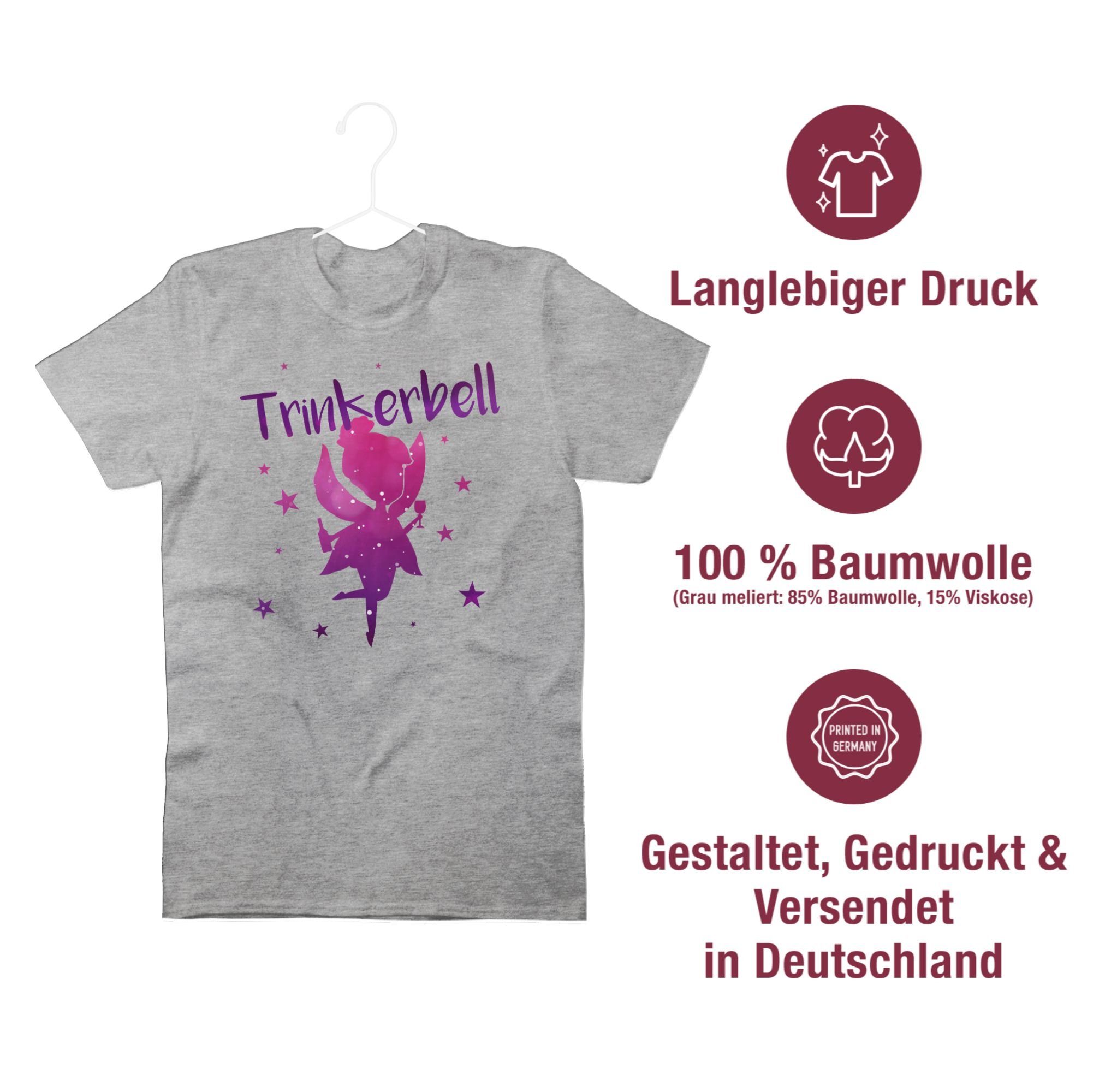 Shirtracer T-Shirt Trinkerbell Karneval meliert Outfit Grau 3