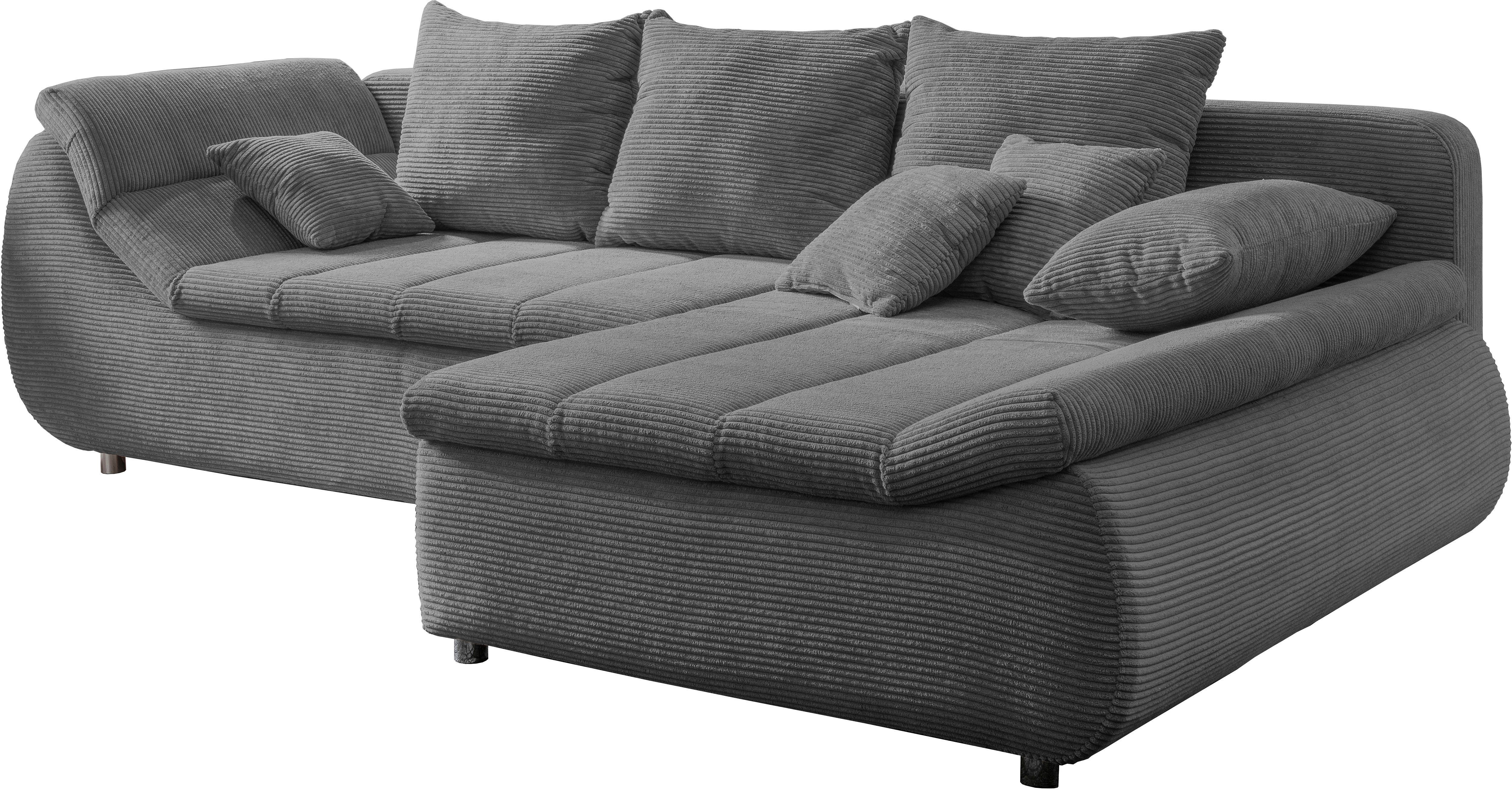 Home affaire Ecksofa Imola, bequem, aktuelle Steppung im Sitz, L-Form, Breite 270cm, wahlweise mit Bettfunktion