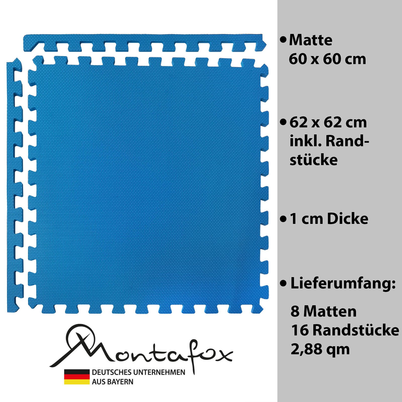 Montafox Pool-Bodenschutzfliese Poolmatte 8er Set 60 x 60 x 1 cm erweiterbares Stecksystem
