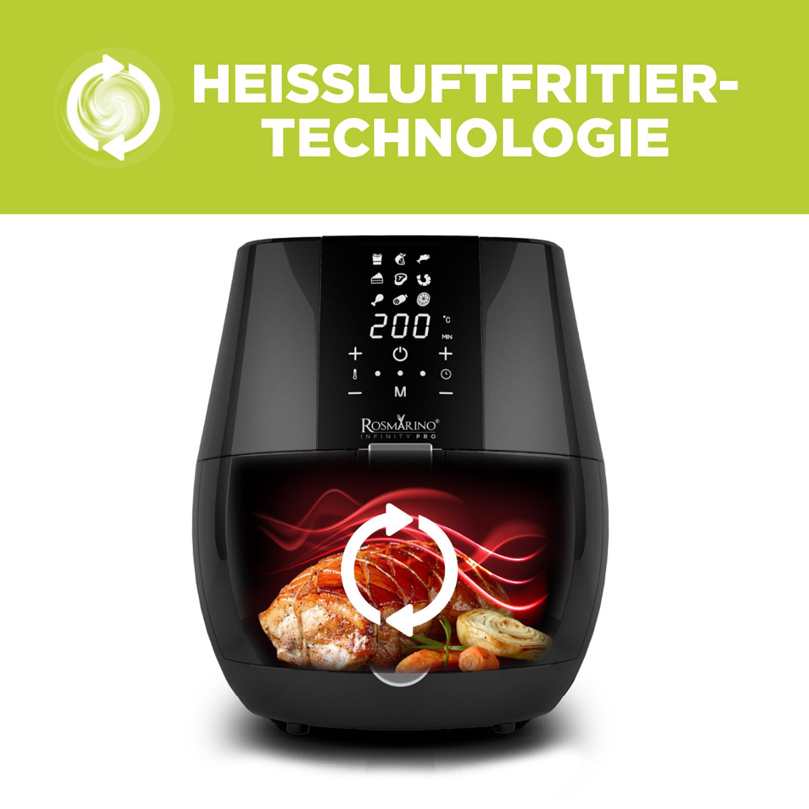 ROSMARINO Heißluftfritteuse, 1500,00 W