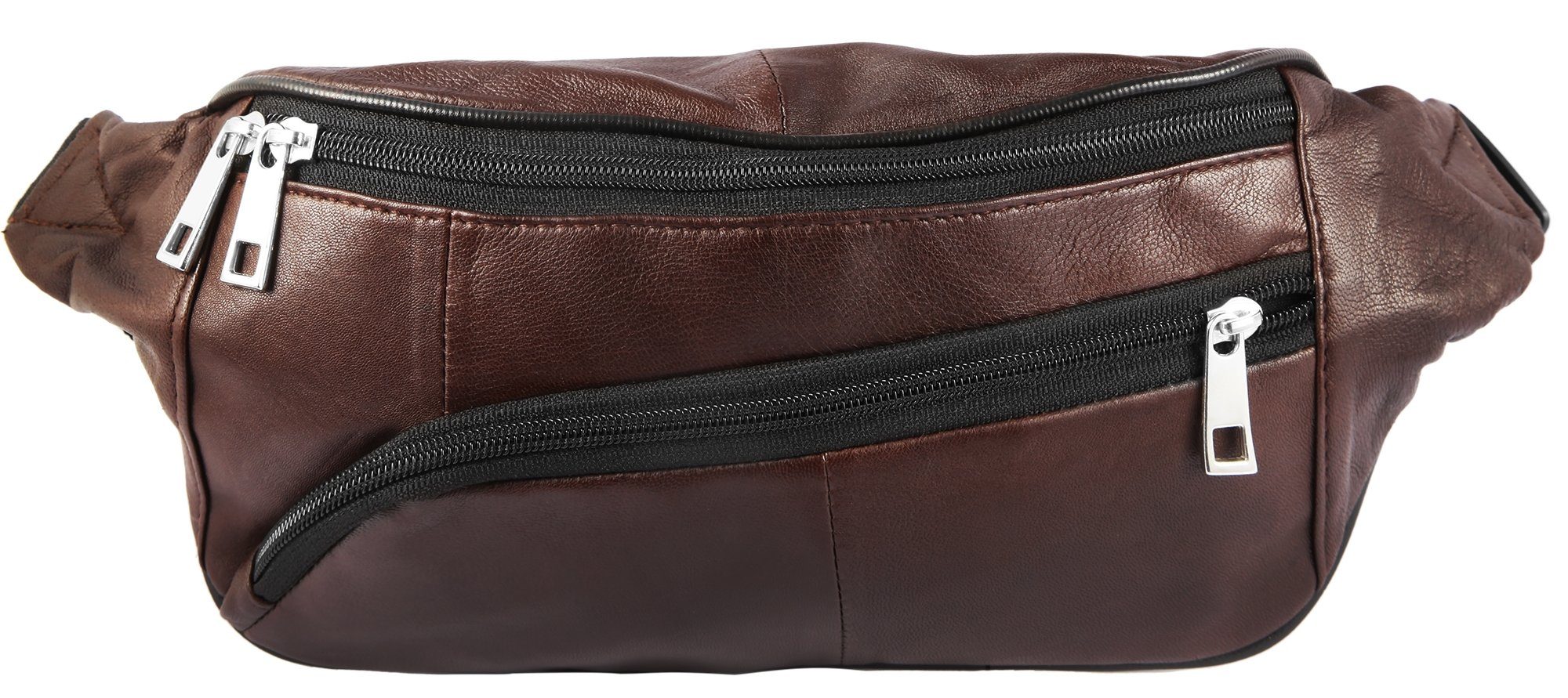 Bauchtasche Kamel Unisex Hüfttasche Gürteltasche aus Echtleder