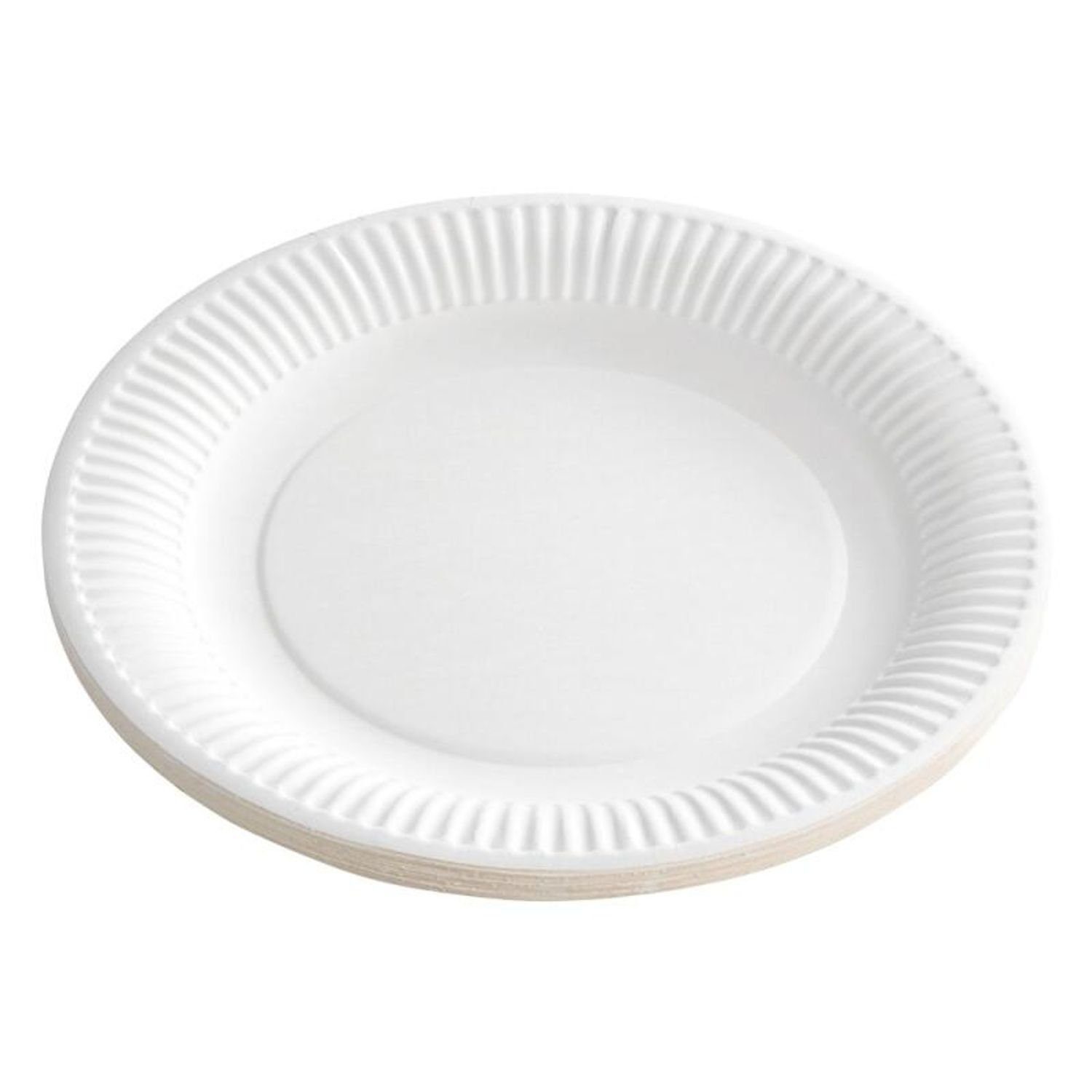 BURI Teller 25x Pappteller 20er Packung Weiß Einwegschalen Papier Grill Speise