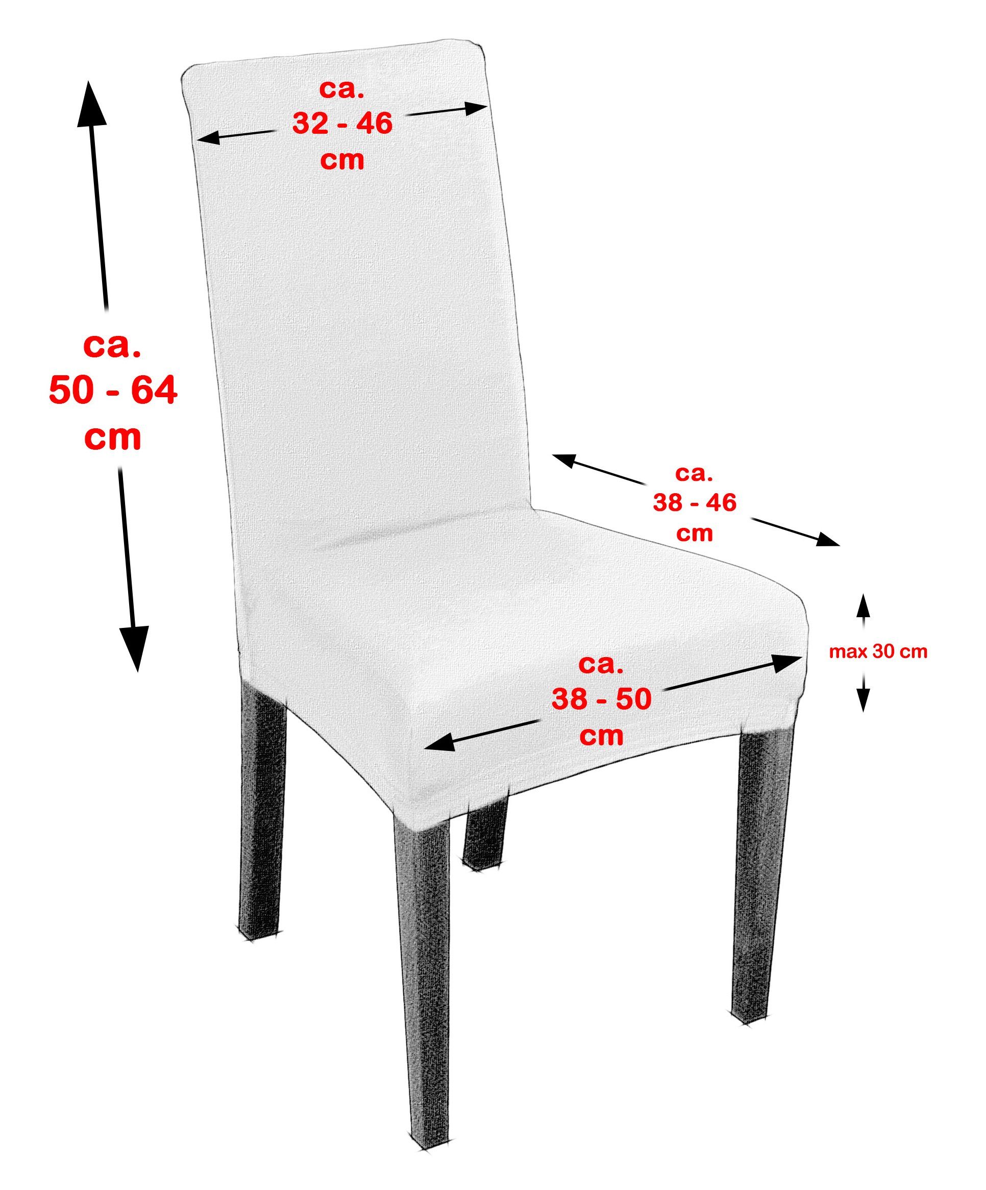 Beautex Stuhlhusse EVA Stuhlhusse Lang, elastische Uni Stretch-Husse Samt Mikrofaser – Bild 4 von 5