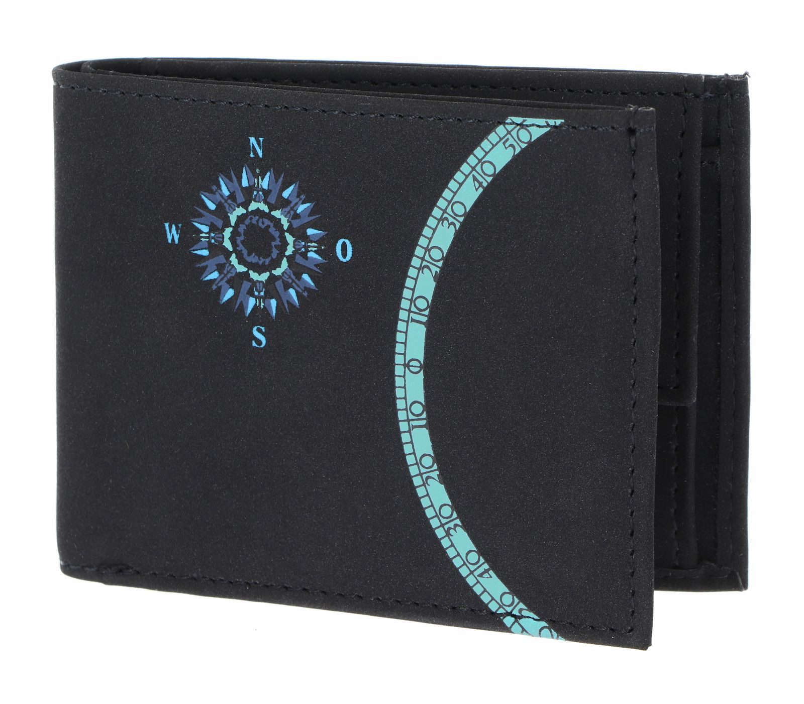 Windrose Print Cyan Black