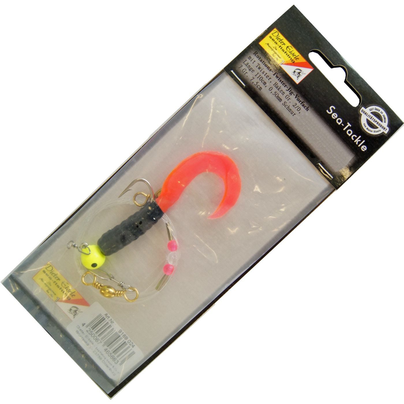 Vorfachschnur Dieter Eisele Vorfach 1 Jig schwarz/rot 7g - Pilkvorfach