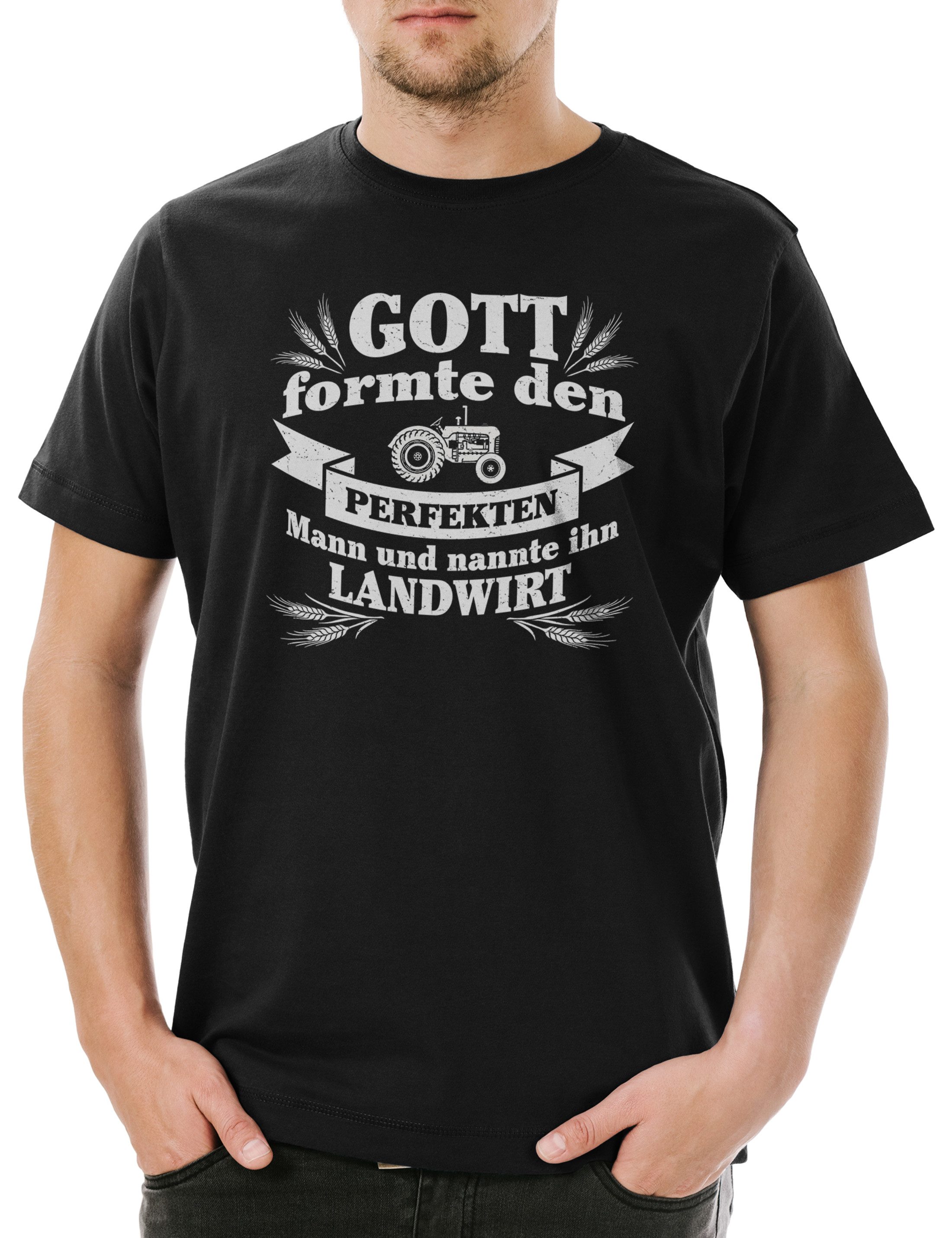 Print-Shirt Perfekter Mann Landwirt Herren T-Shirt Bauer Bauernhof Land Traktor