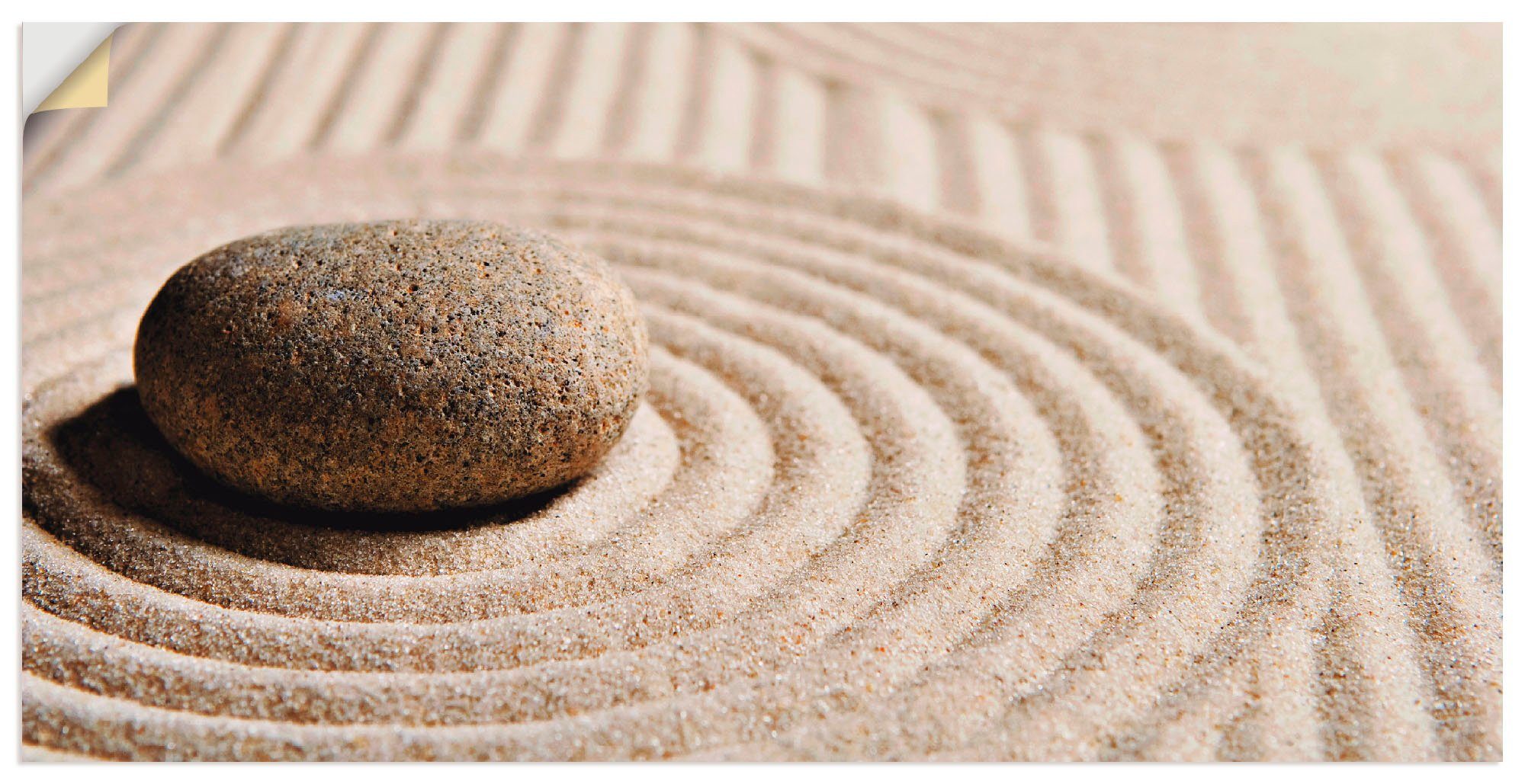 Artland Wandbild Mini Zen Garten - Sand, Zen (1 St), als Leinwandbild, Wandaufkleber oder Poster in versch. Größen