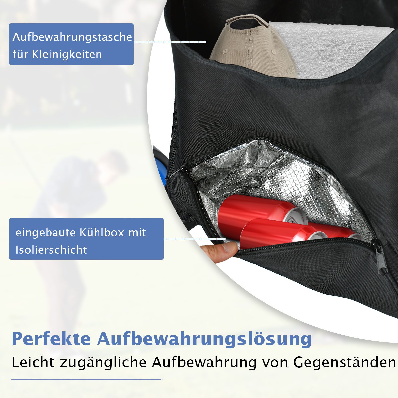 COSTWAY Golftrolley, 4 Rad Golfwagen klappbar aus Aluminum