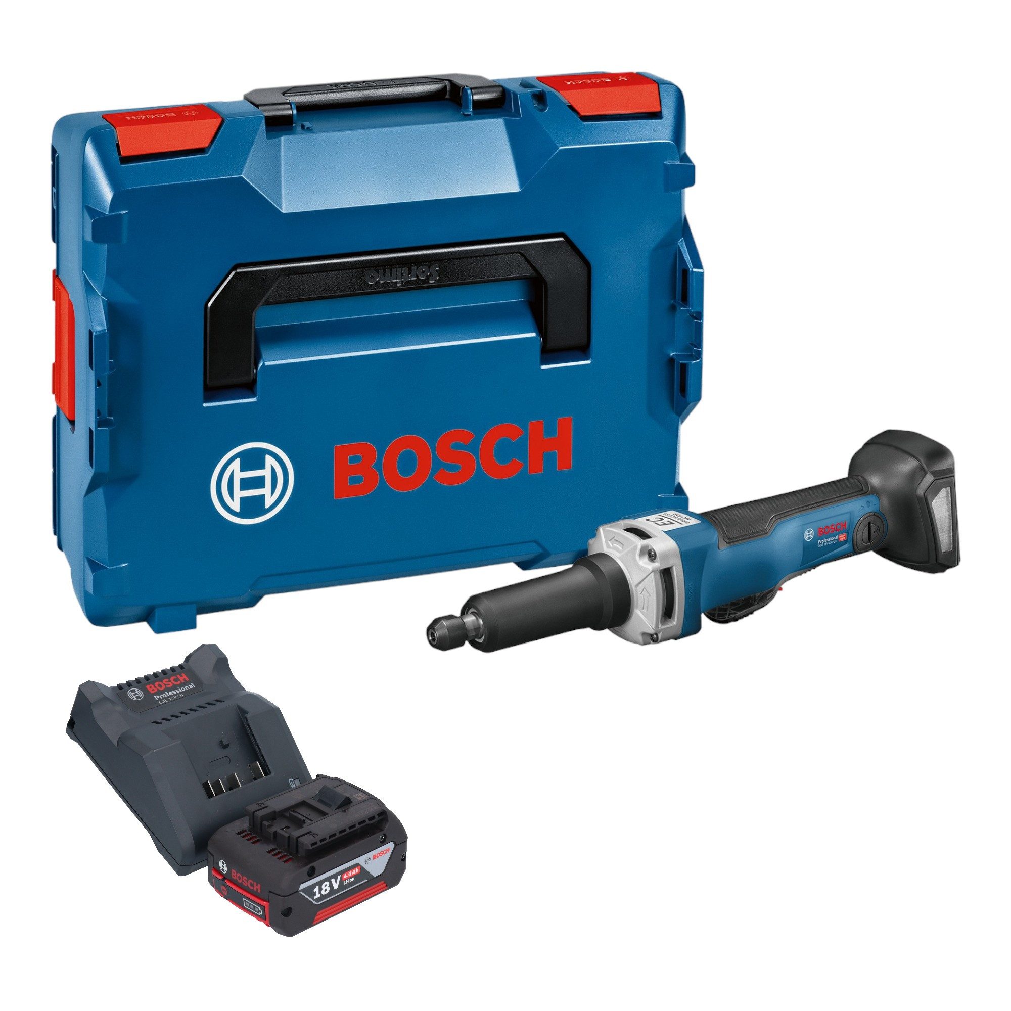 Bosch Professional Akku-Geradschleifer GGS 18V-23 PLC Professional 18V Brushless + 1x Akku 4,0 Ah + Ladegerät