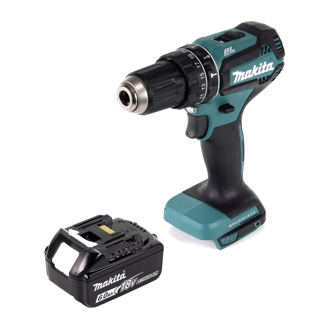 Thumbnail - Makita Schlagbohrmaschine DHP 485 G1 Akku Schlagbohrschrauber 18 V 50 Nm Brushless + 1x Akku 6