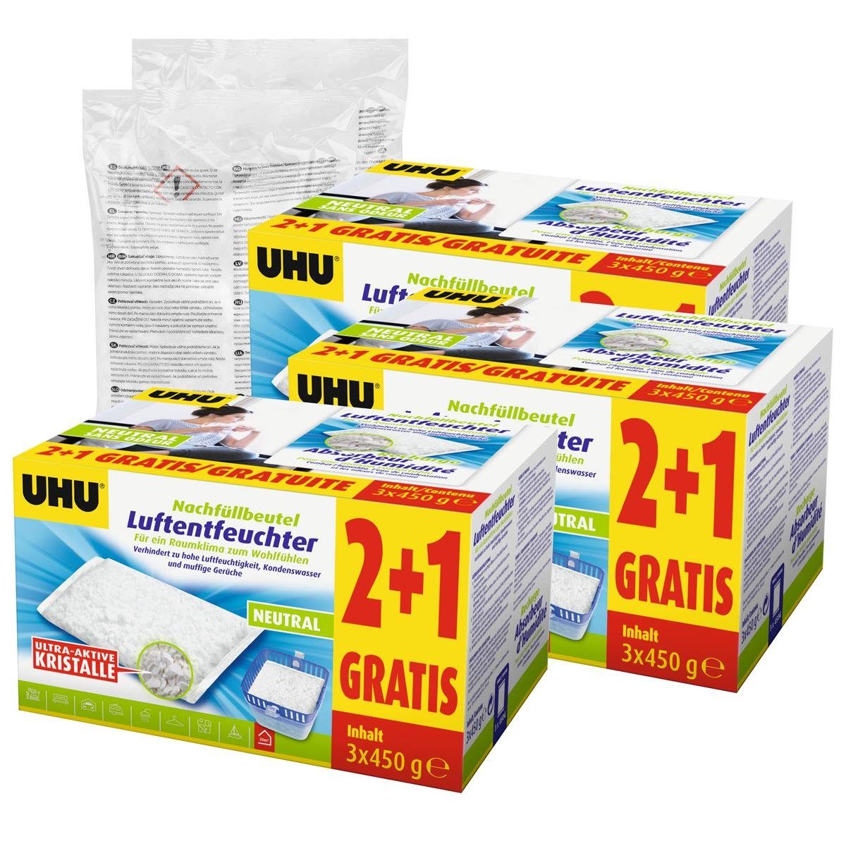 UHU Luftentfeuchter UHU original Luftentfeuchter Nachfüllbeutel 450g Duftneutral (11er Pac