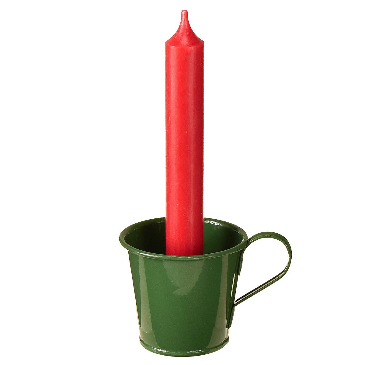 Florists Products Kerzenhalter Stabkerzenhalter Tasse Dunkelgrün Tischdeko Weihnachten 6er Set, 6 St
