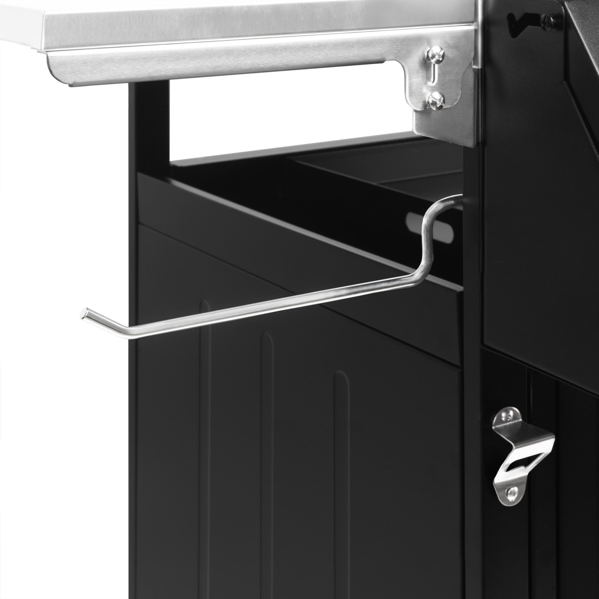 BBQ-Toro Grillablagetisch Grillwagen 100 x 73 x 91 cm, Schwarz, Grilltisch, Beistelltisch – Bild 5 von 5