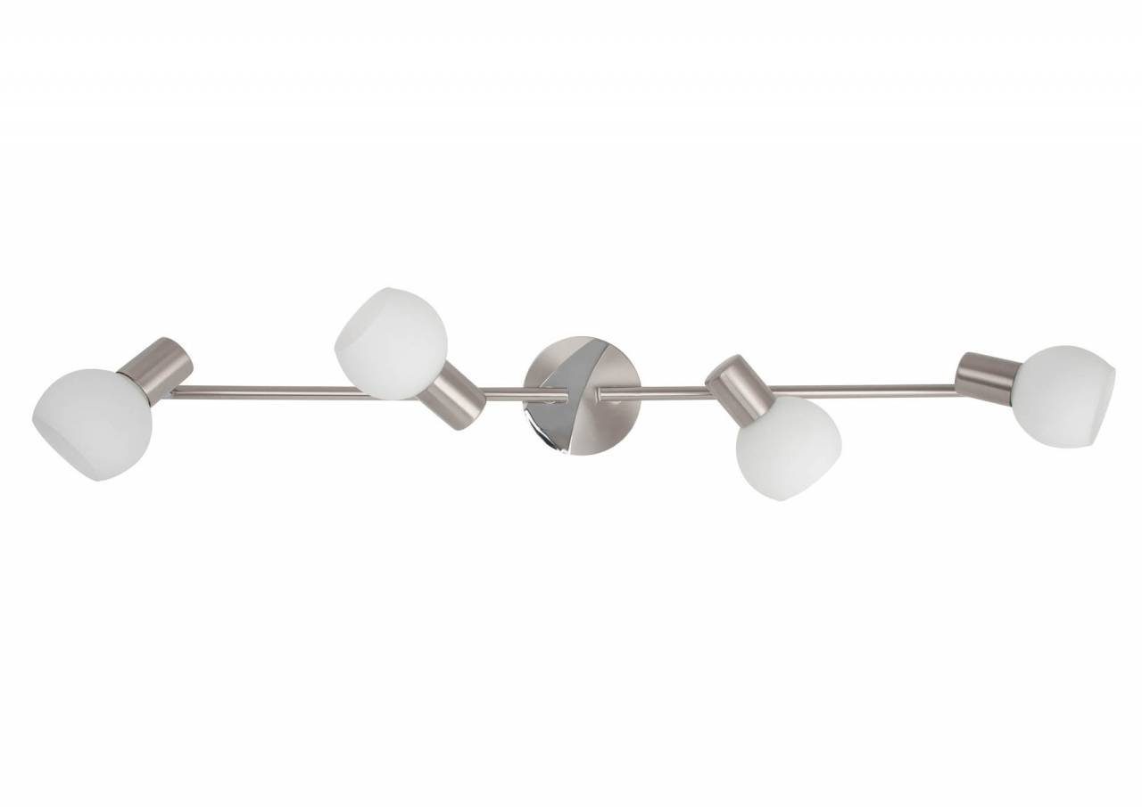 Brilliant Deckenstrahler Tiara, ohne Leuchtmittel, Spotrohr 4flg eisen/weiß