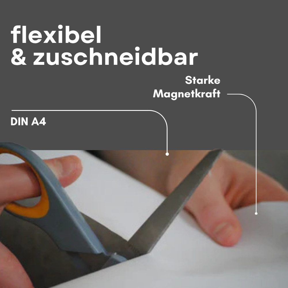 MaajeeKuto Magnet Magnetfolie 0,6 mm DIN A4 mit 3M Selbstklebung stark Ferrit Magnet (1-St)