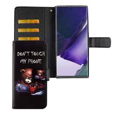 König Design Handyhülle Samsung Galaxy Note 20 Ultra, Samsung Galaxy Note 20 Ultra Handyhülle Bookcover Schwarz