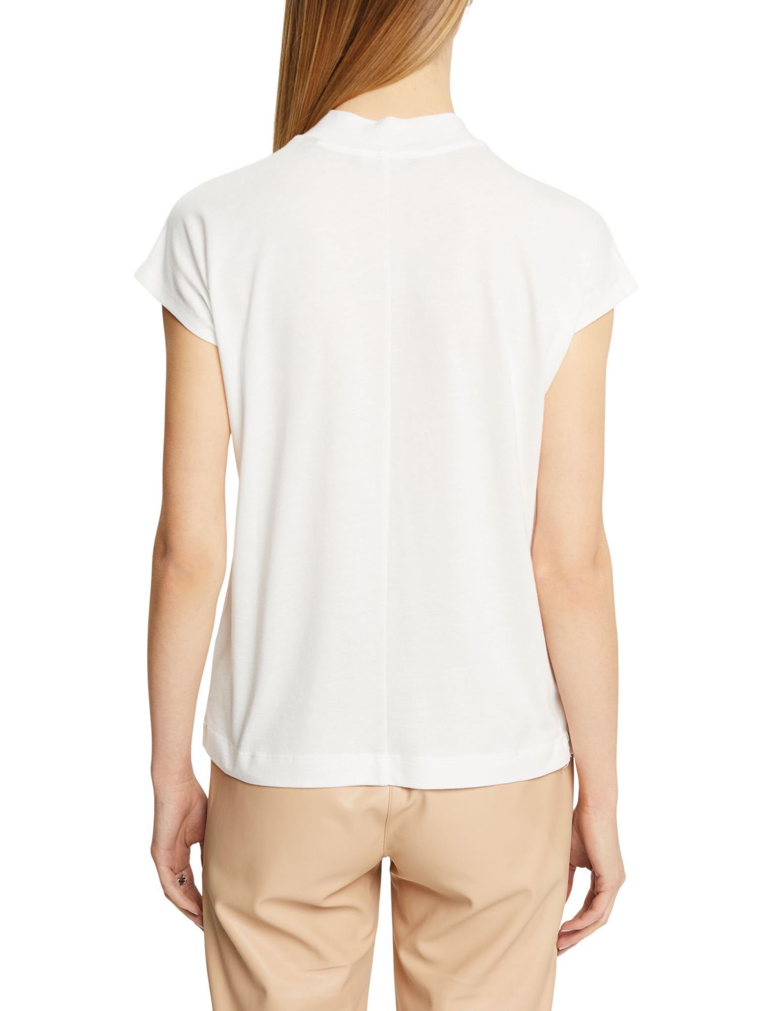 mit Paillettenapplikation, OFF TENCEL™ WHITE T-Shirt T-Shirt Esprit (1-tlg) Collection