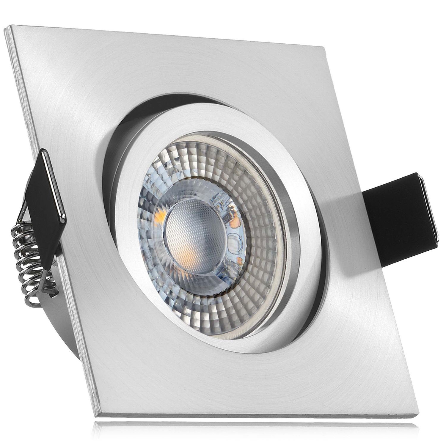 LEDANDO LED vo Einbaustrahler aluminium RGB Set in matt extra mit LED LED Einbaustrahler flach 3W