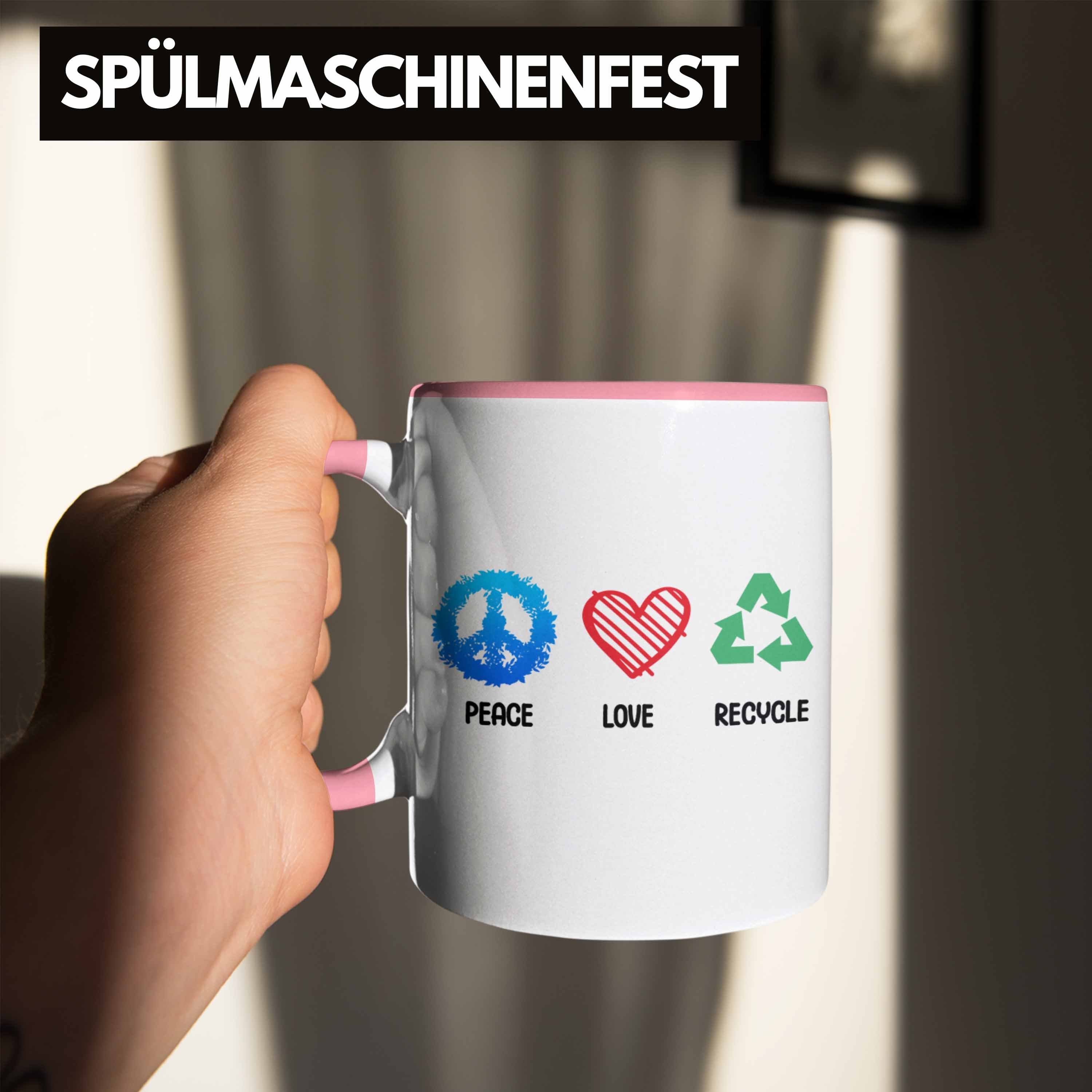 Trendation Geschenk Tasse Welt Recyceln Generation Umwelt Rosa Retten Tasse Aktivisten