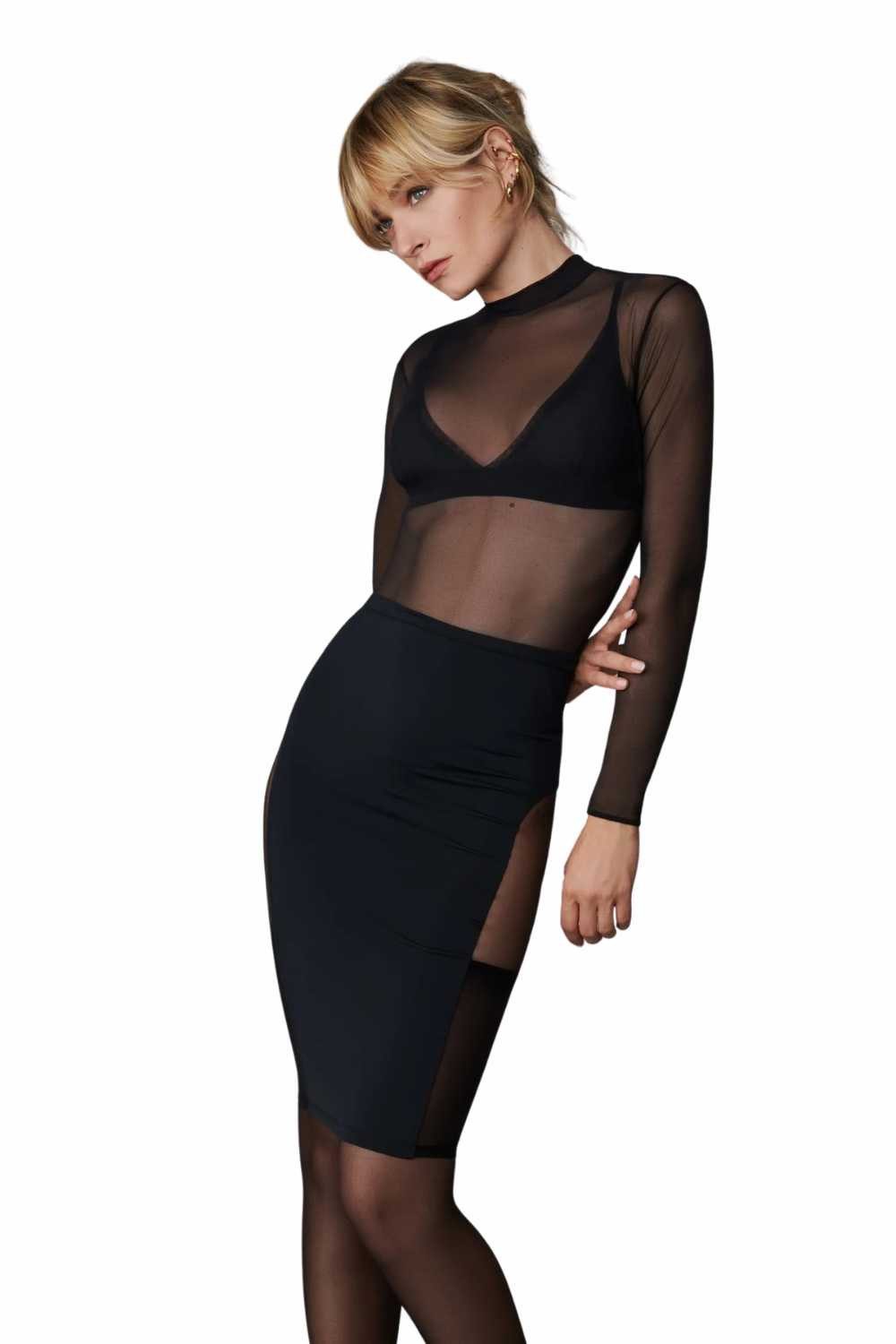 Bleistiftrock Bleistift Rock Le Vestiaire schwarz sexy L