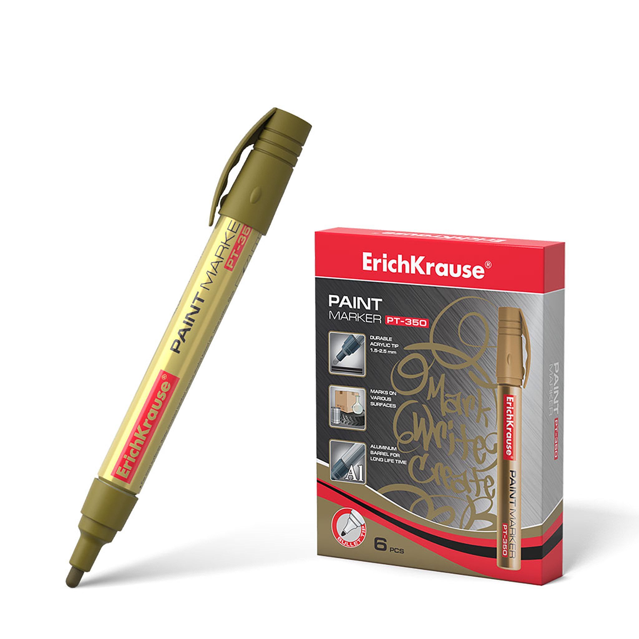 Thumbnail - Erich Krause Marker, Permanent Marker PT-350 wasserfest 1,5 - 2,5mm 1 Stück Gold