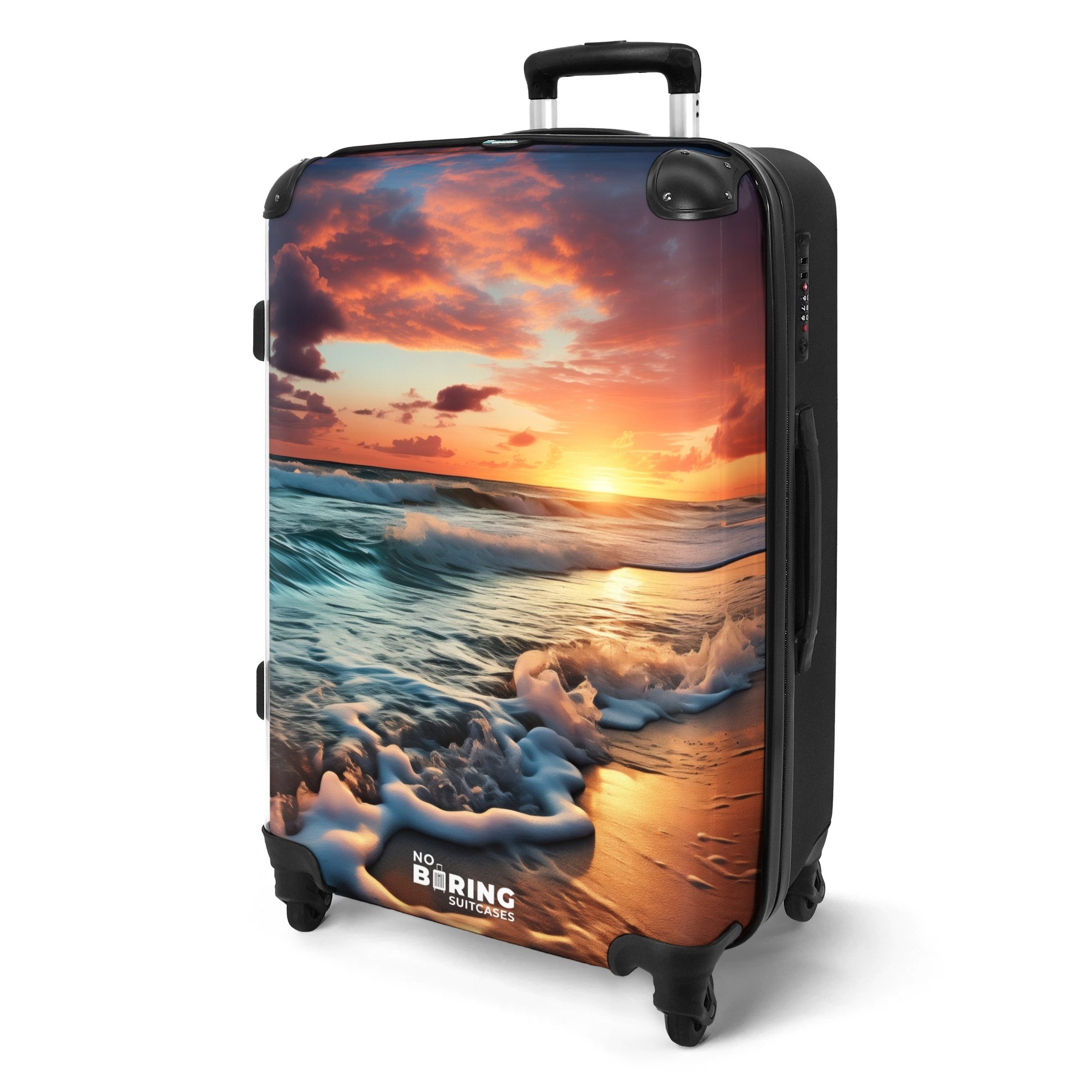 NoBoringSuitcases.com© Hartschalen-Trolley mit leuchtende Räder - Gewelltes günstig online kaufen