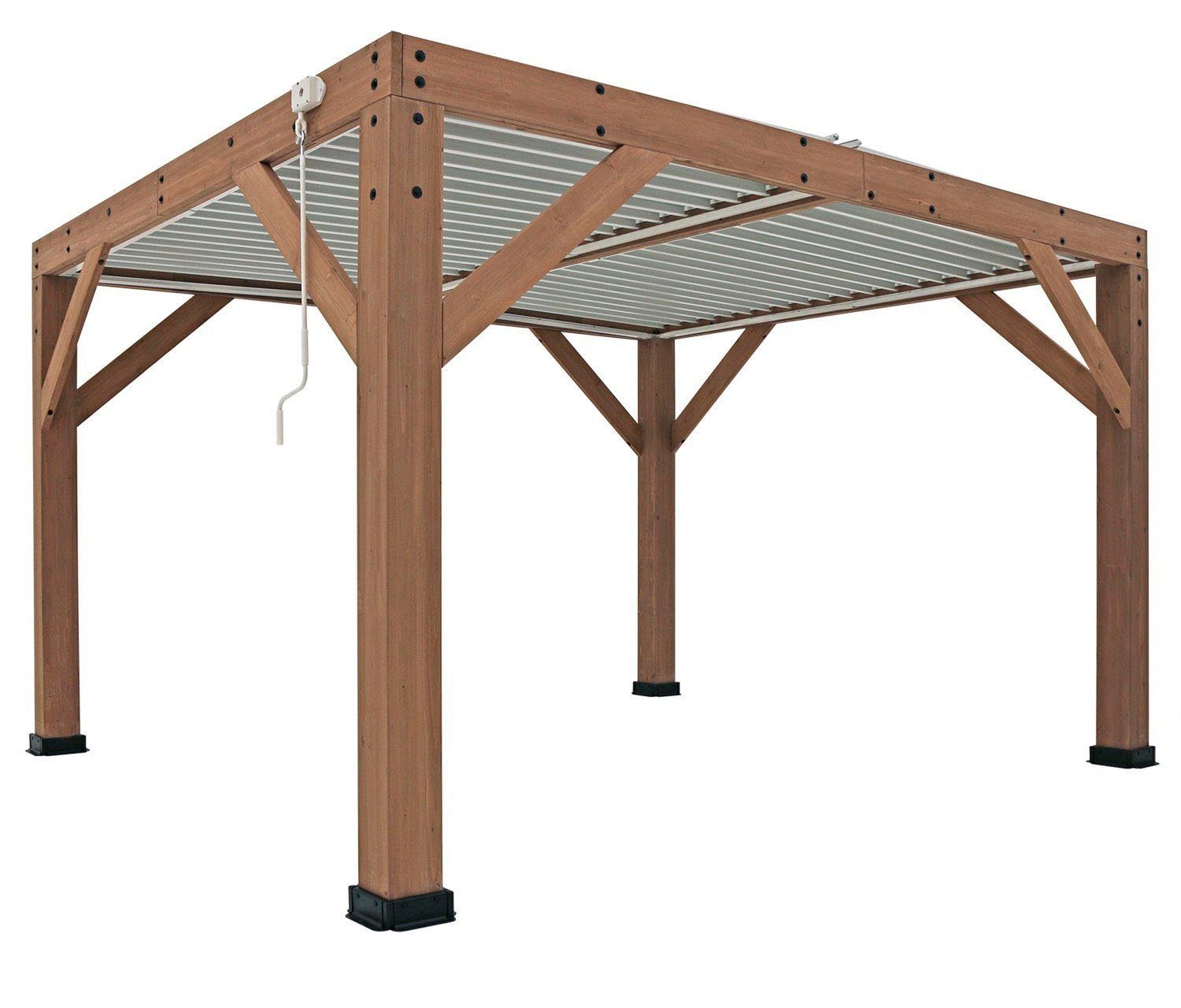 WESTMANN Pergola Karl, 100 % FSC®-zertifiziertes Zedernholz, Dach aus Aluminium