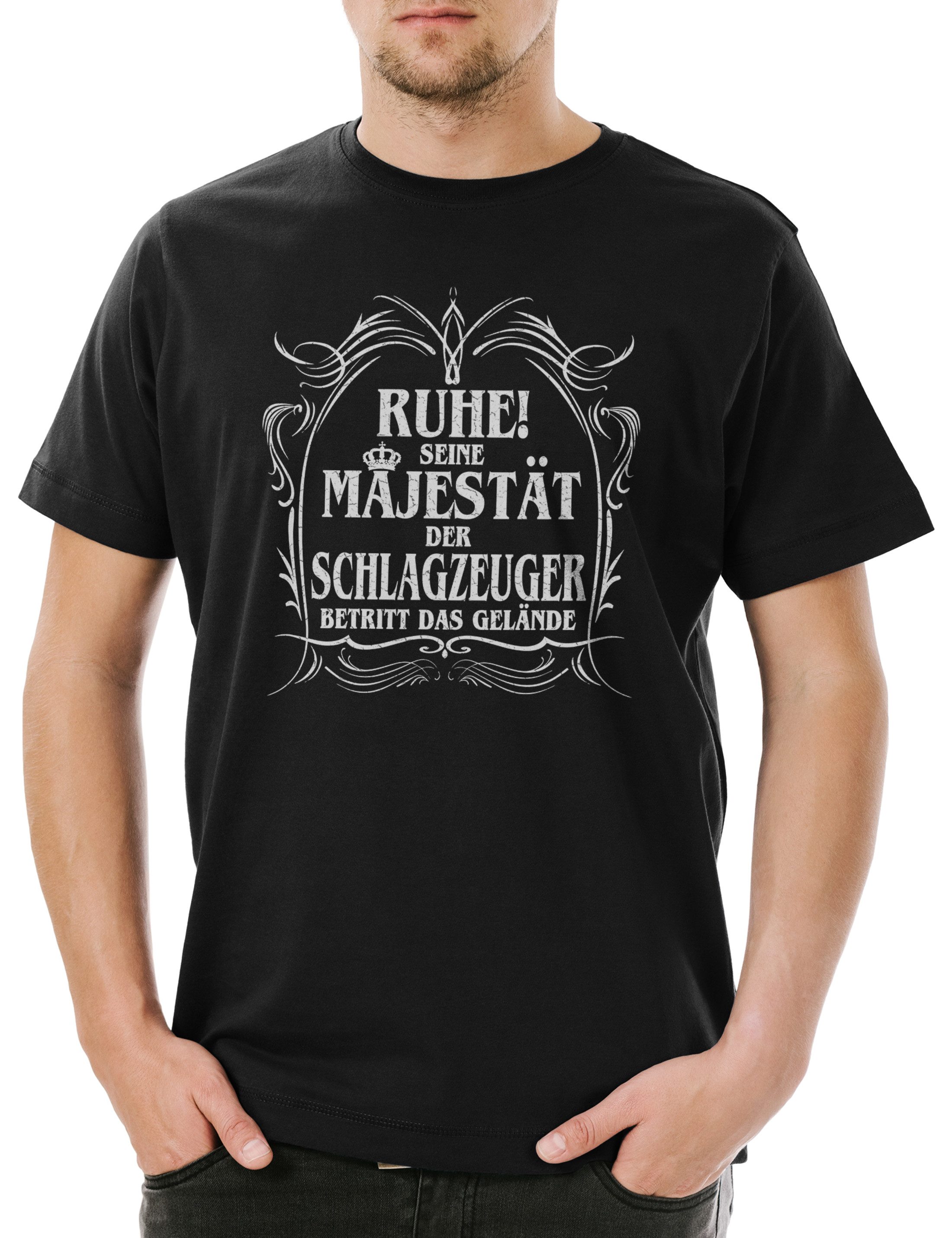 Print-Shirt Seine Majestät Der Schlagzeuger Herren T-Shirt Trommel Drums Punk Jazz