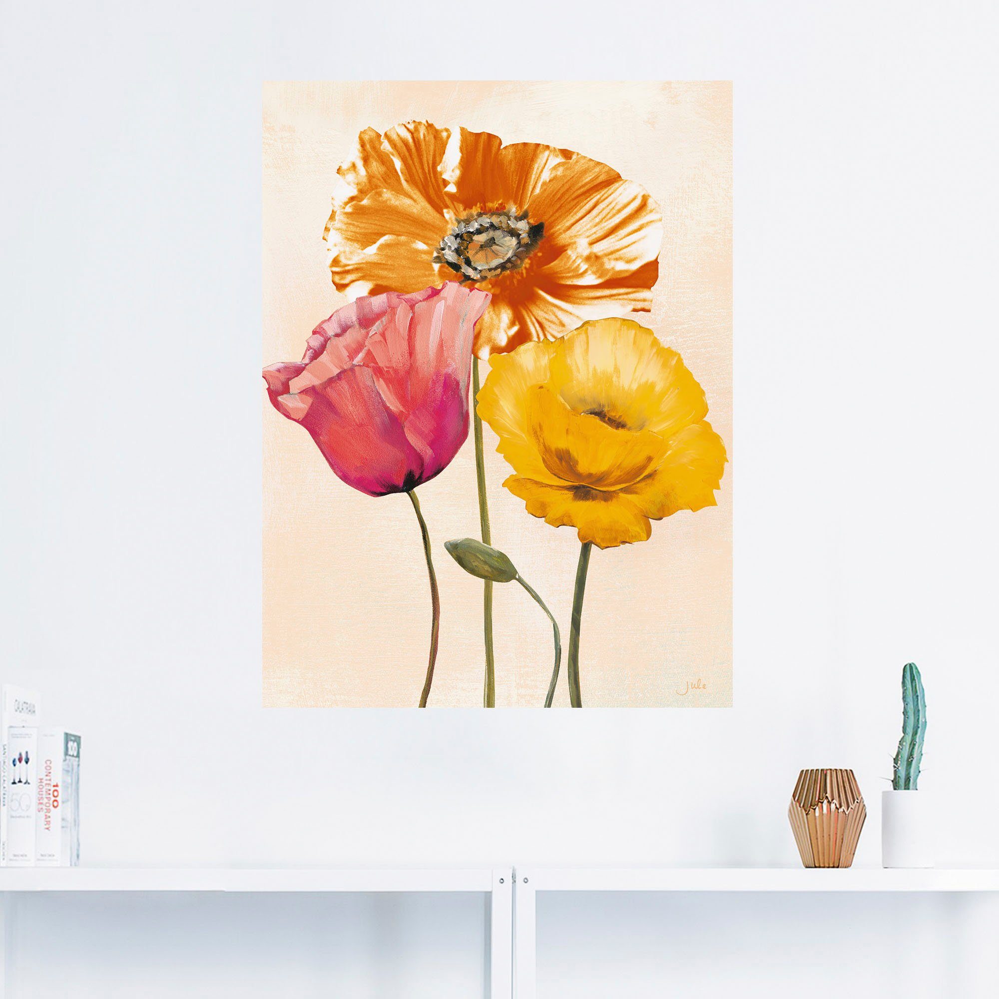 Artland Wandbild Bunte Mohnblumen II, Blumenbilder günstig online kaufen