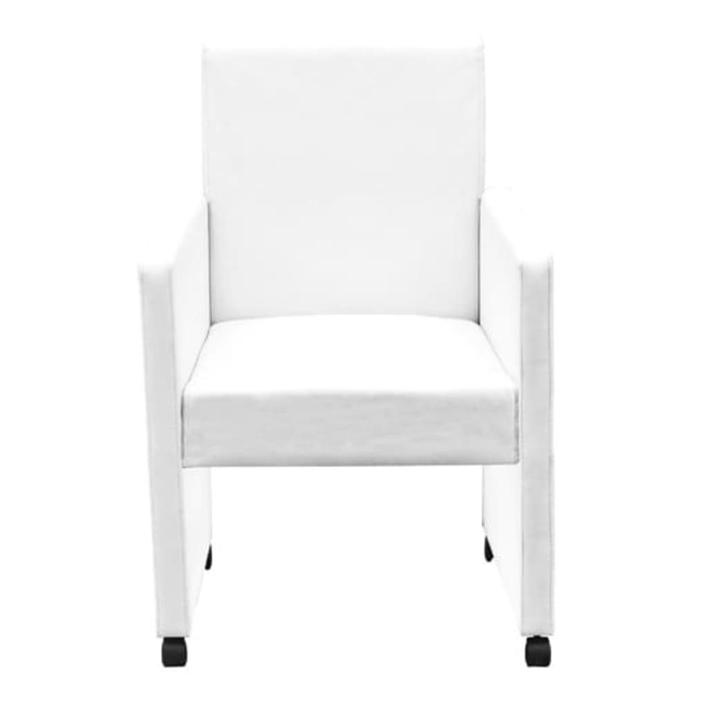Stk. (2 Weiß Esszimmerstühle Kunstleder | St) vidaXL 2 Esszimmerstuhl Weiß Weiß