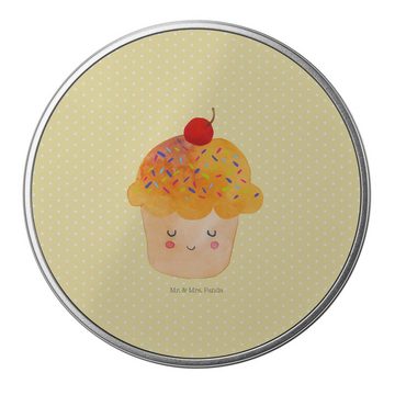 Mr. & Mrs. Panda Aufbewahrungsdose Cupcake - Gelb Pastell - Geschenk, Dose, Küche Spruch, Geschenk Koch, (1 St), Besonders glänzend