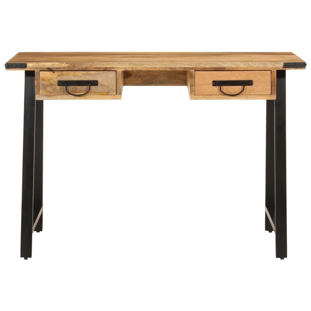 vidaXL Schreibtisch Schreibtisch mit Schubladen 105x55x70 cm Massivholz Mango Eisen