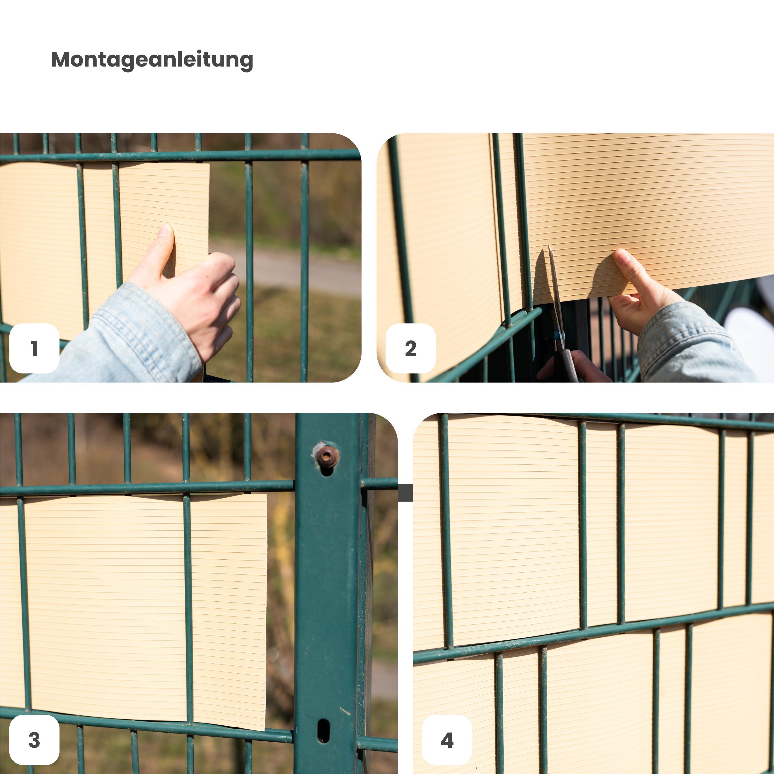 Jardinion Sichtschutzstreifen, (Doppelstabmattenzaun Sichtschutz