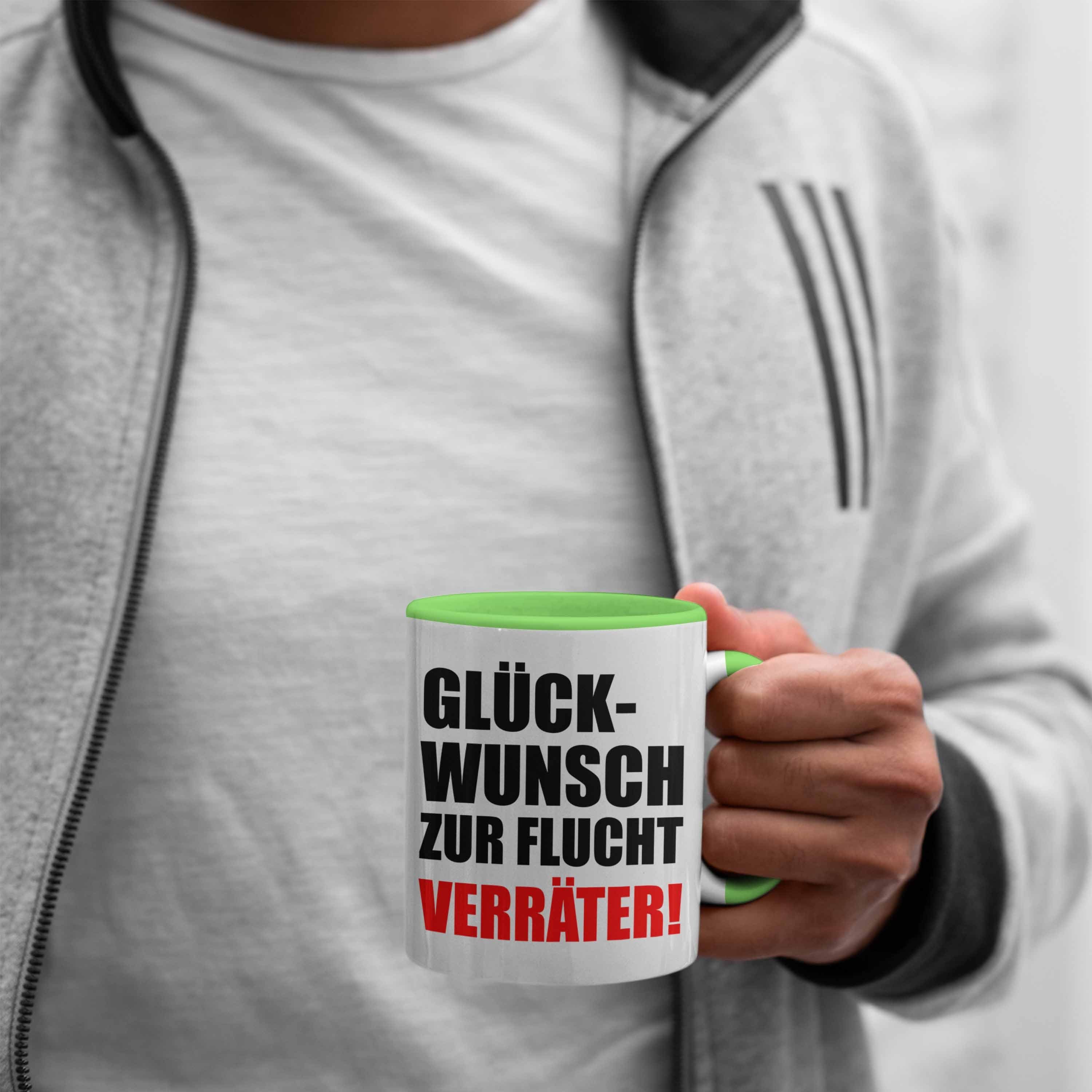 Geschenk Grün Trendation Zur Kollegin Glückwunsch Sprüche Trendation Kollege Kaffeetasse Flucht Jobwechsel Abschiedsgeschenk Lustig - Tasse