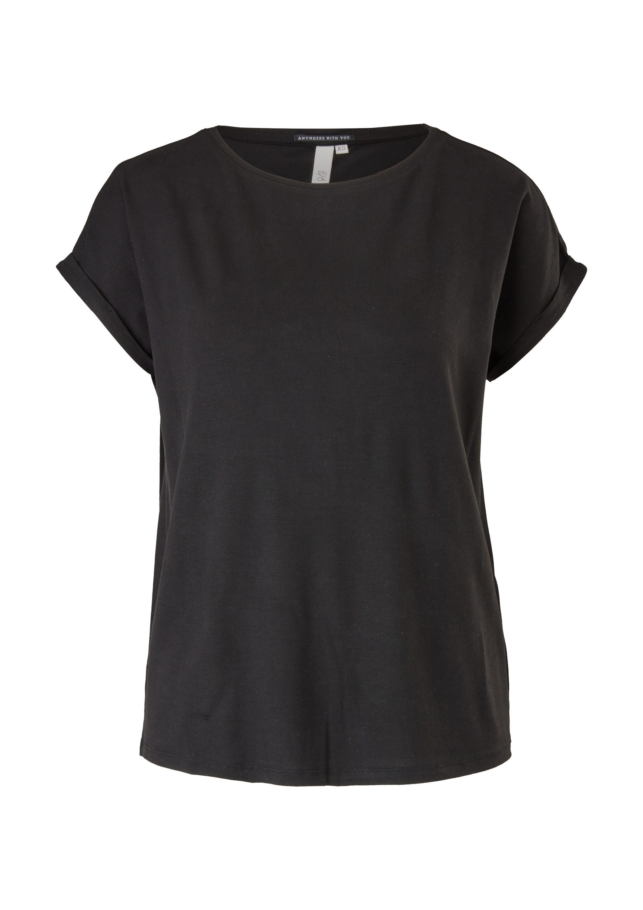 QS Kurzarmshirt T-Shirt Loose-Fit-Shirt im Lyocellmix günstig online kaufen