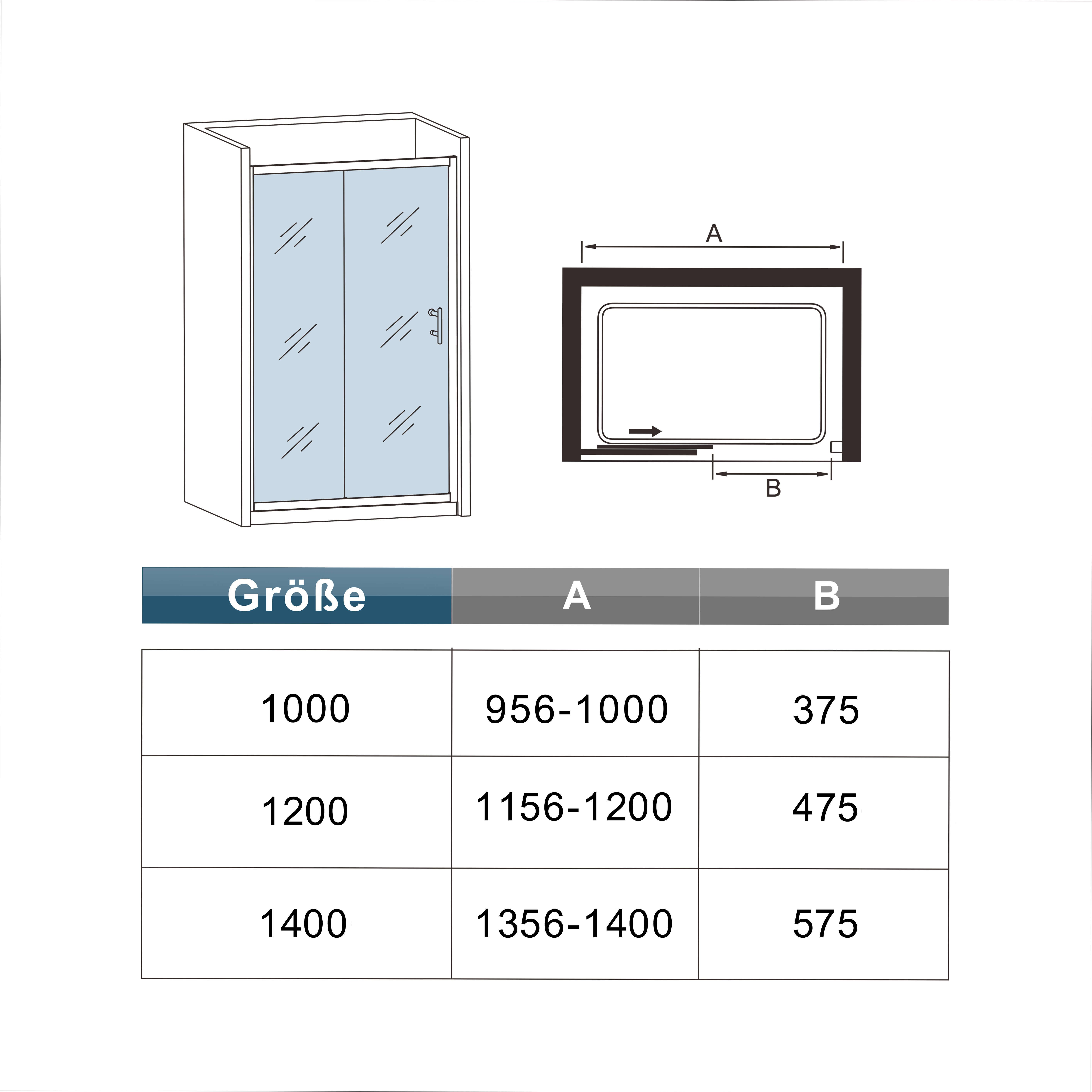 Thumbnail - AICA Dusch-Schiebetür 8mm Nano ESG Glas Duschkabine Duschabtrennung Schiebetür Duschwand, 100x190 cm, Sicherheitsglas, (...