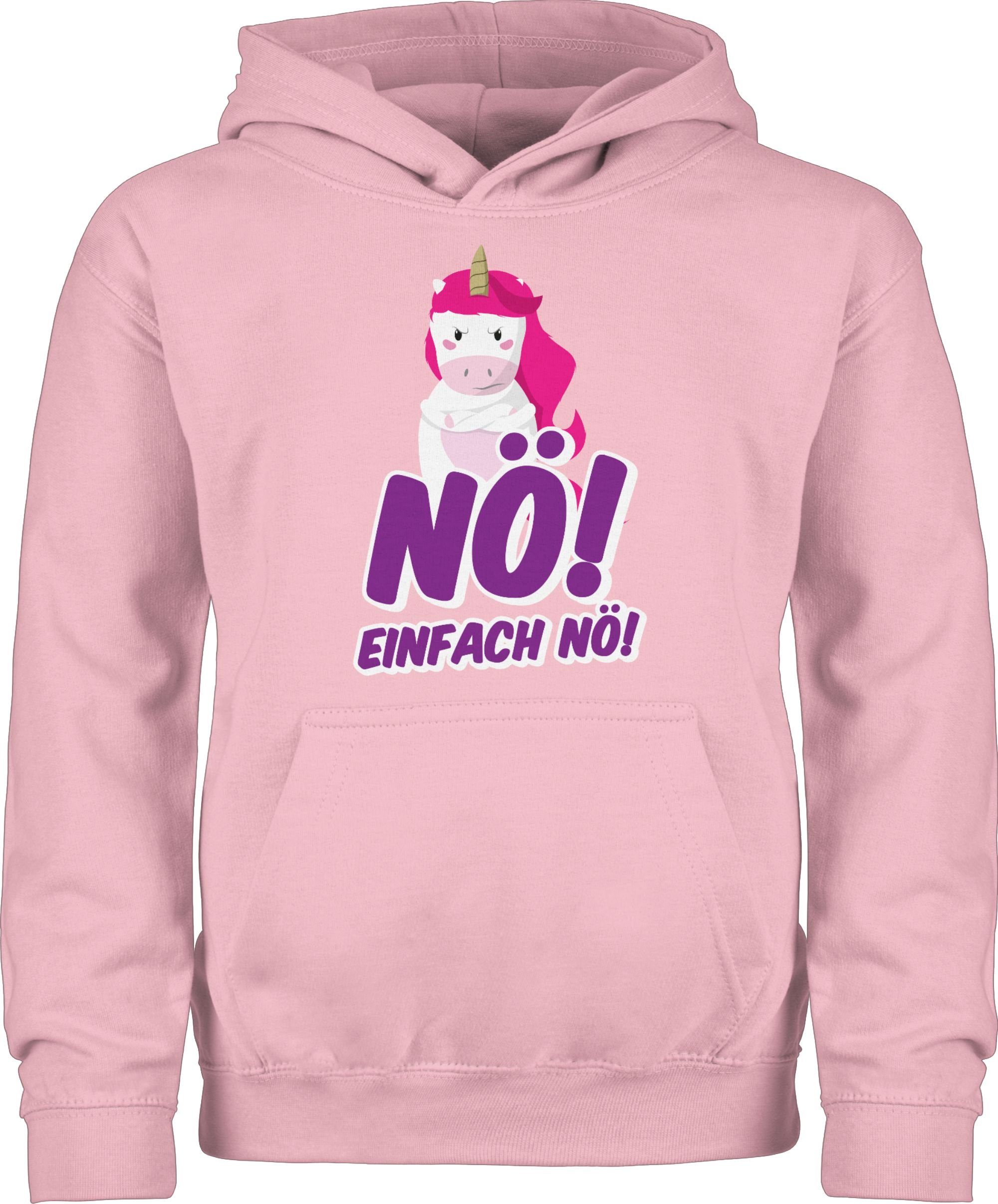 Shirtracer Hoodie Nö einfach nö Einhorn Statement Sprüche Kinder