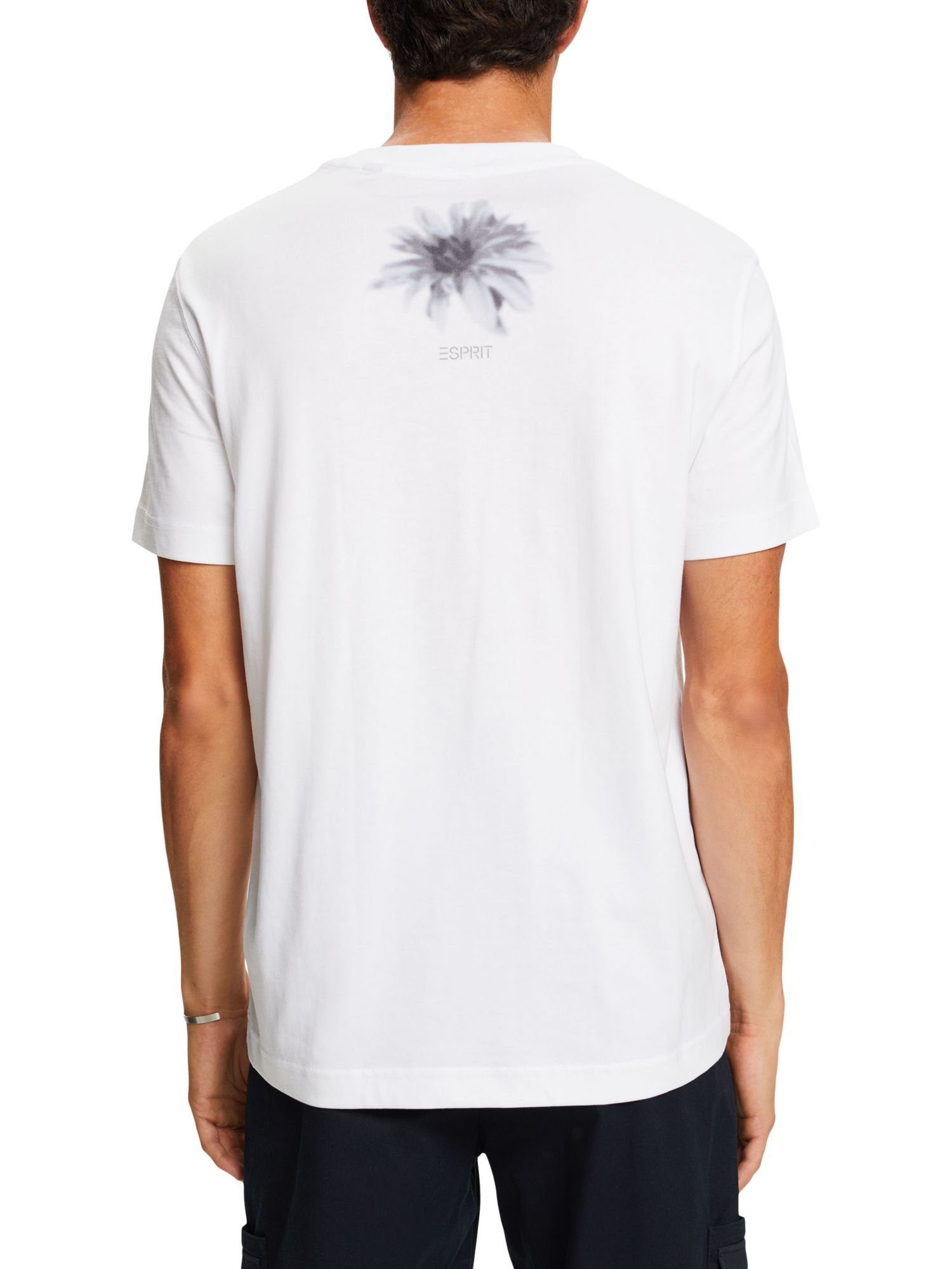 Esprit T-Shirt (1-tlg) WHITE T-Shirt Pima-Baumwolle aus