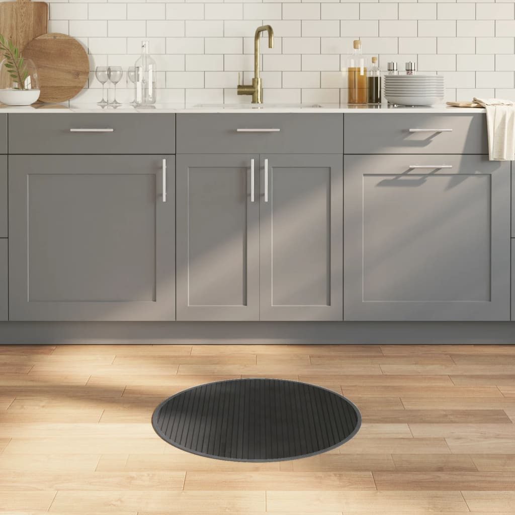 furnicato Teppich Rund Grau 60 cm Bambus