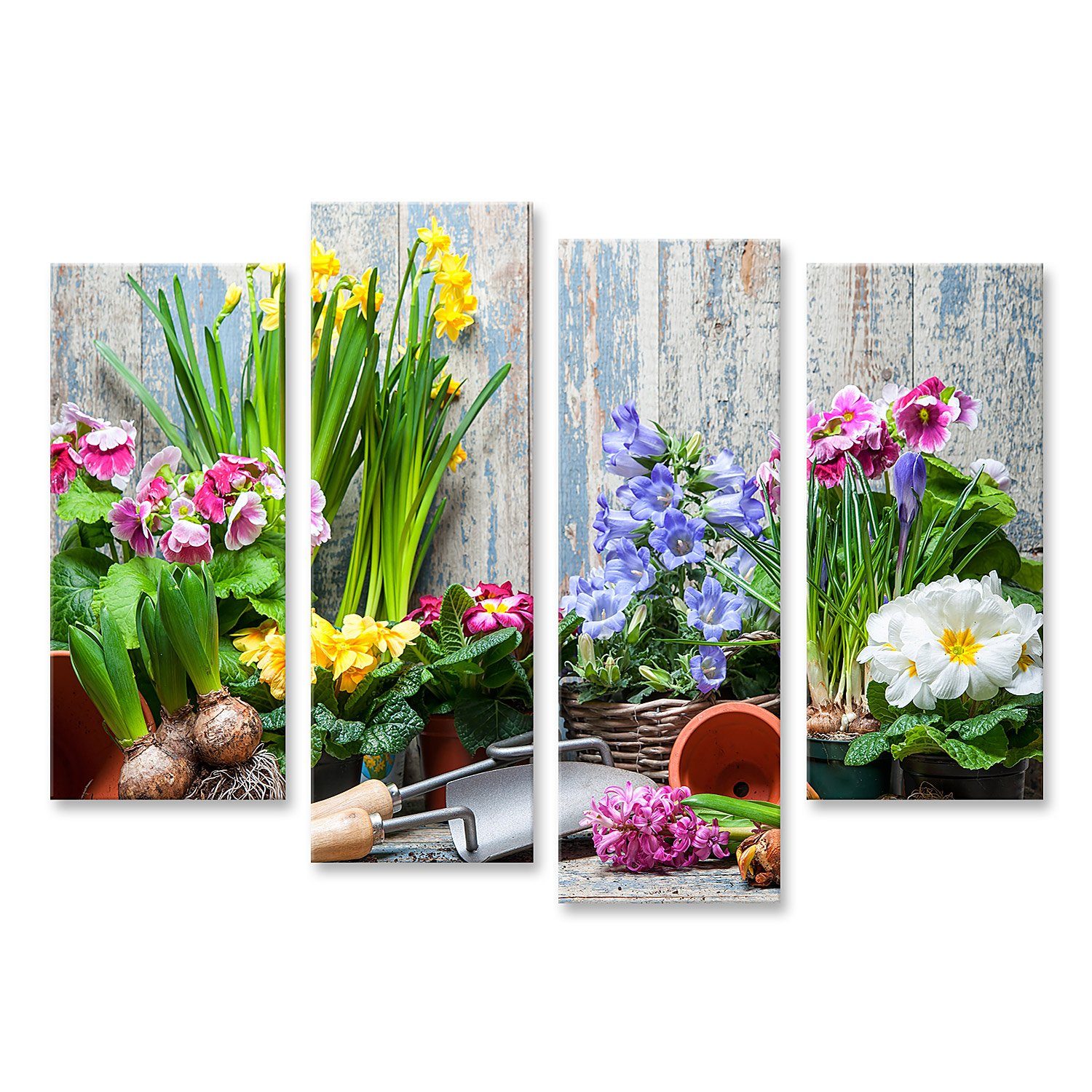 islandburner Leinwandbild Bild auf Leinwand Garten Frühlingsblumen