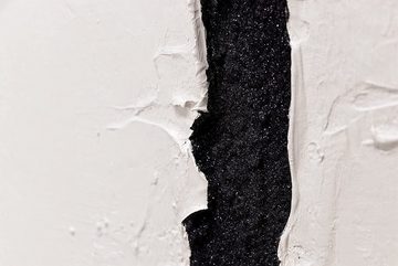 YS-Art Gemälde Erfahrung, Leinwand Bild Handgemalt Abstrakt Schwarz Beige mit Rahmen