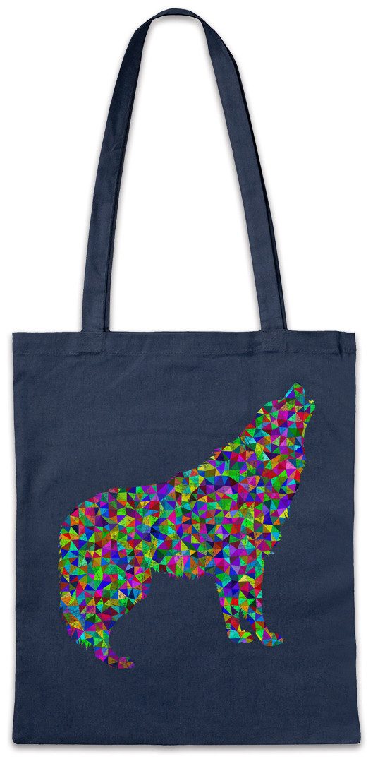 Urban Backwoods Beuteltasche Colored Wolf Stofftasche Wolves Wolfsrudel Wölfe Toon Cartoon Comic (1-tlg), Look Farben Party Disko