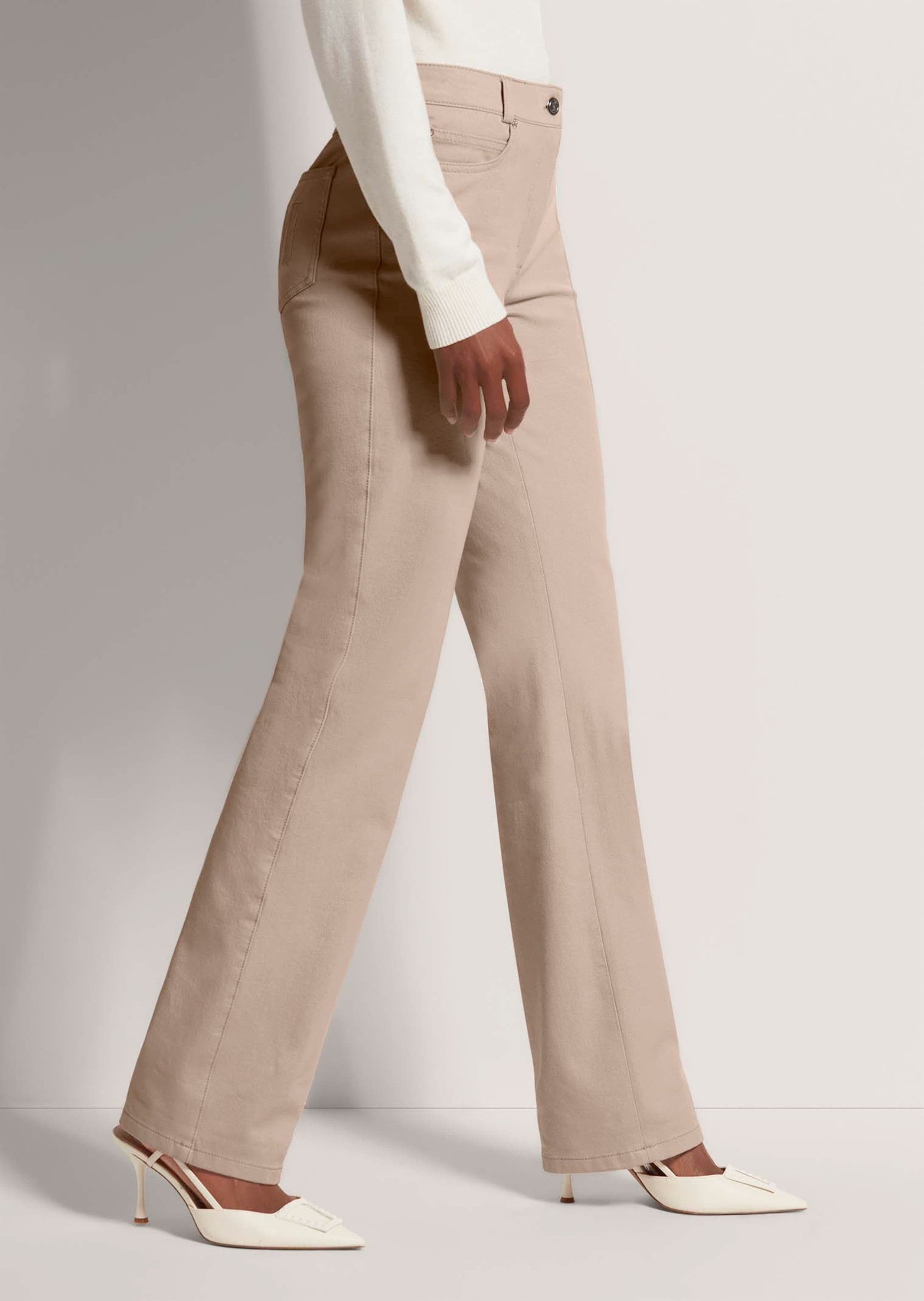 MADELEINE Gerade Jeans Schmale Jeans im Five-Pocket-Style Basichose mit Formbund, Gürtelschlaufen und Knöchellang – Bild 3 von 5